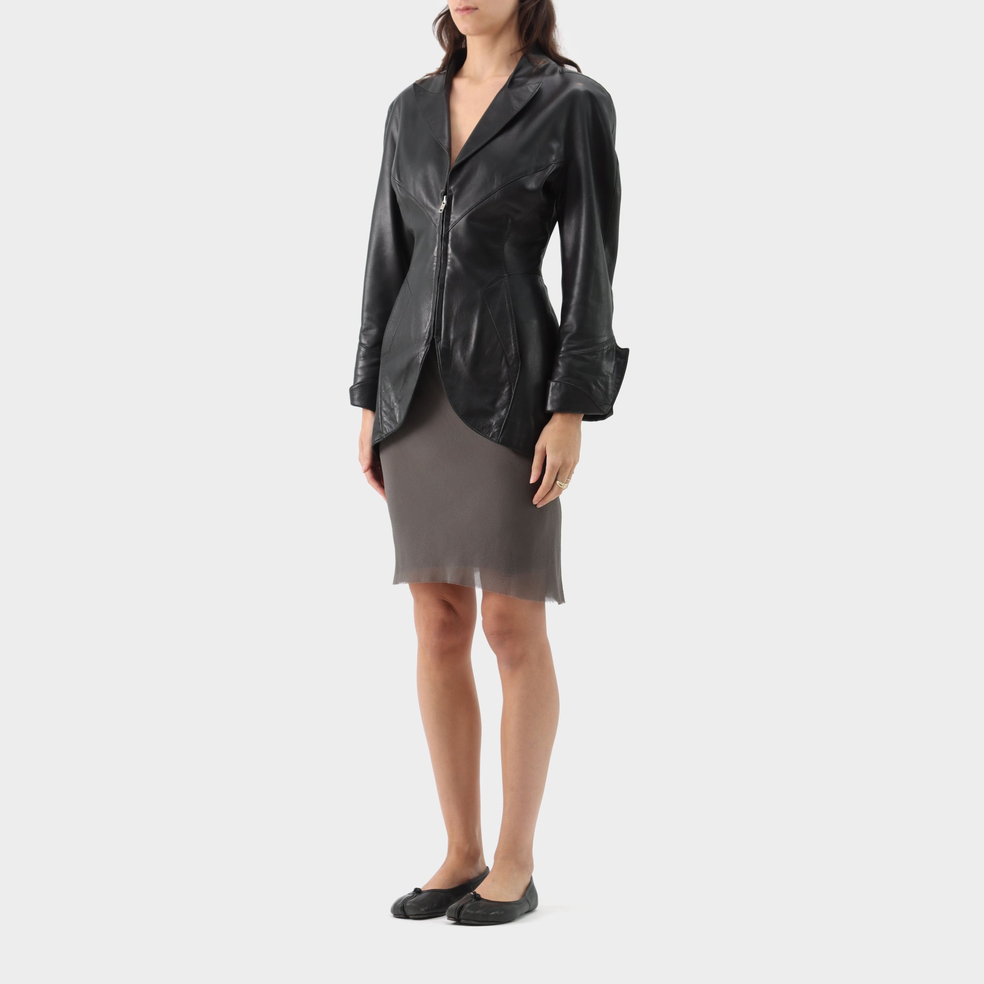 Thierry Mugler Lamb Leather Tailored Jacket