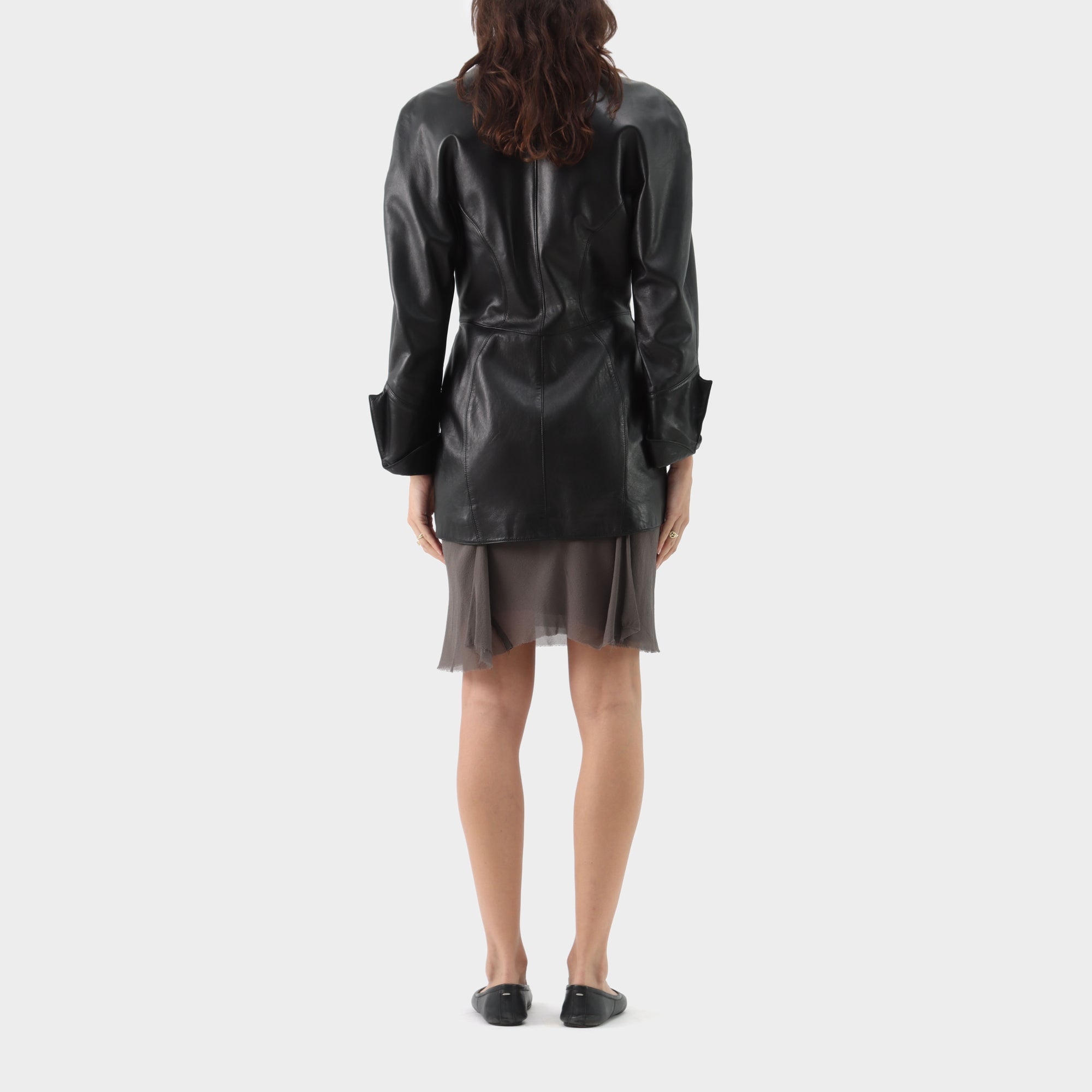 Thierry Mugler Lamb Leather Tailored Jacket