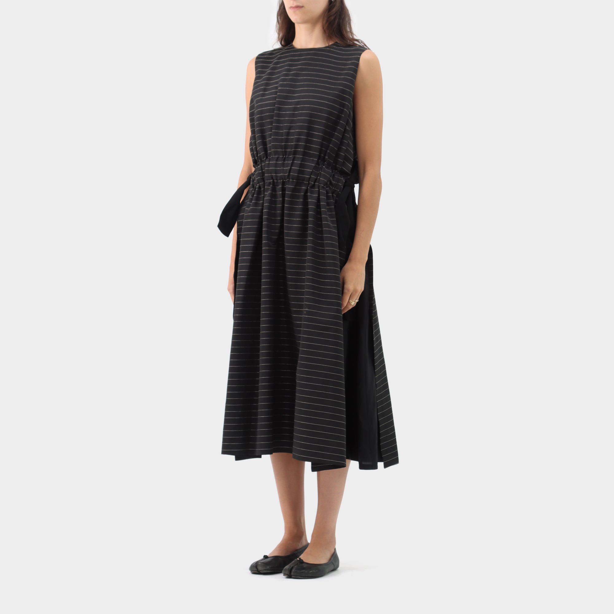 Noir Kei Ninomiya Striped Apron Dress