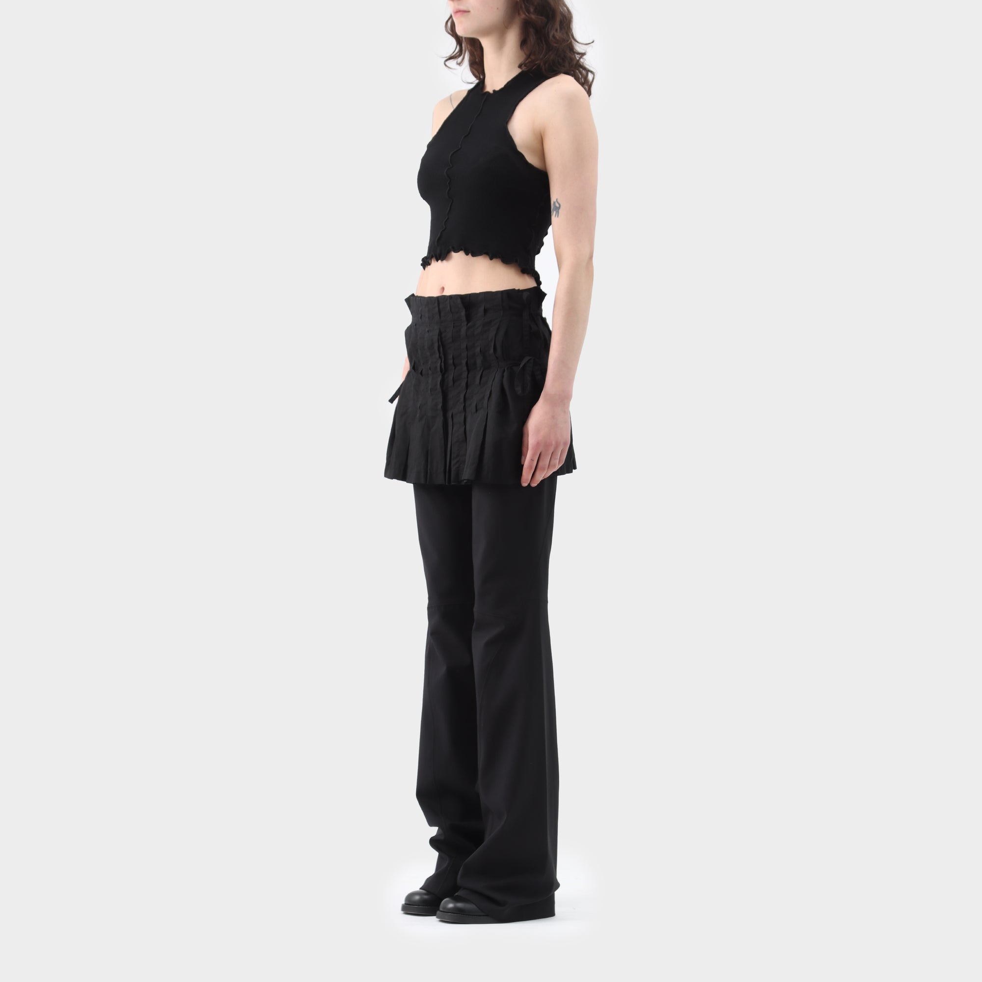 Issey Miyake Me Pleated Tie-up Mini Skirt
