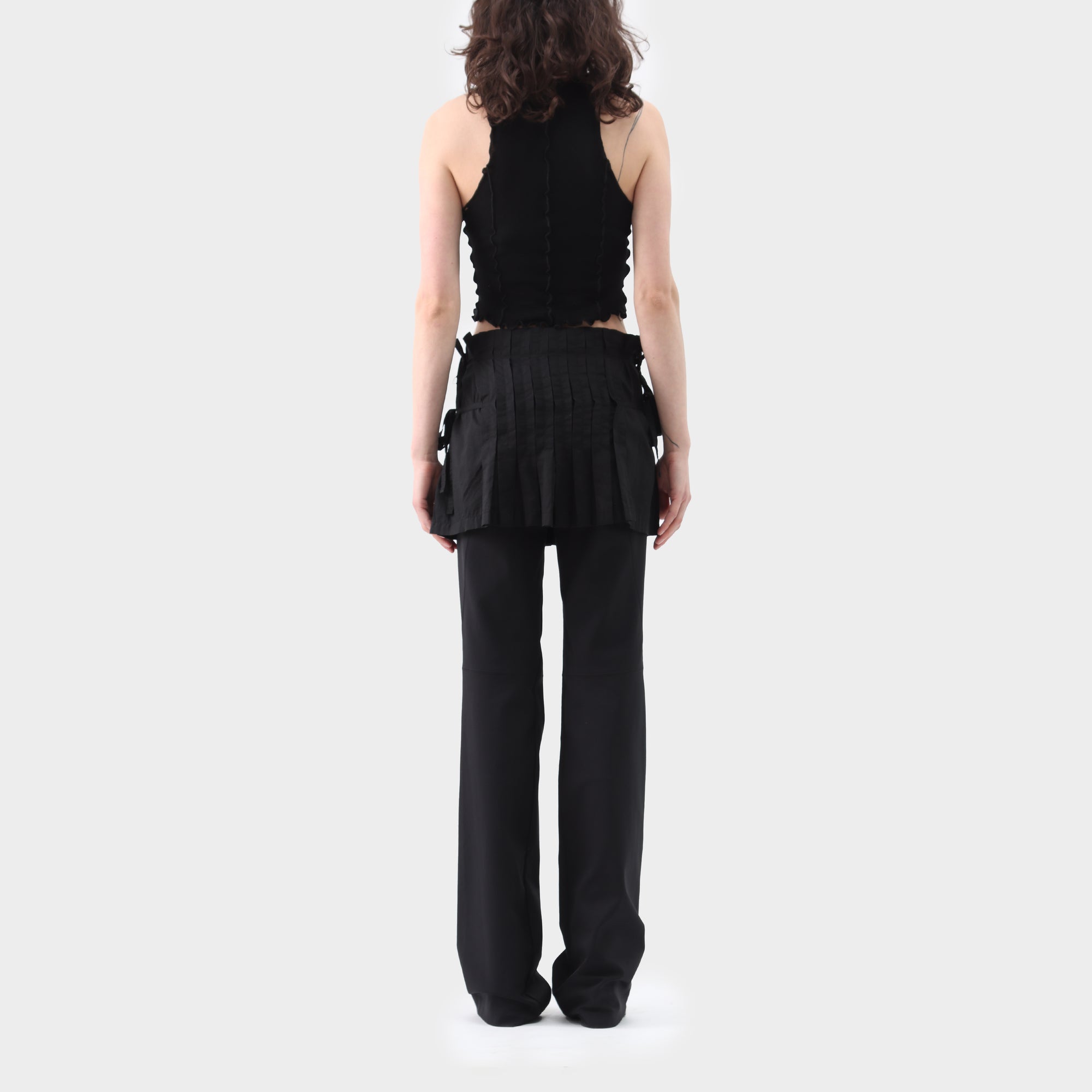 Issey Miyake Me Pleated Tie-up Mini Skirt