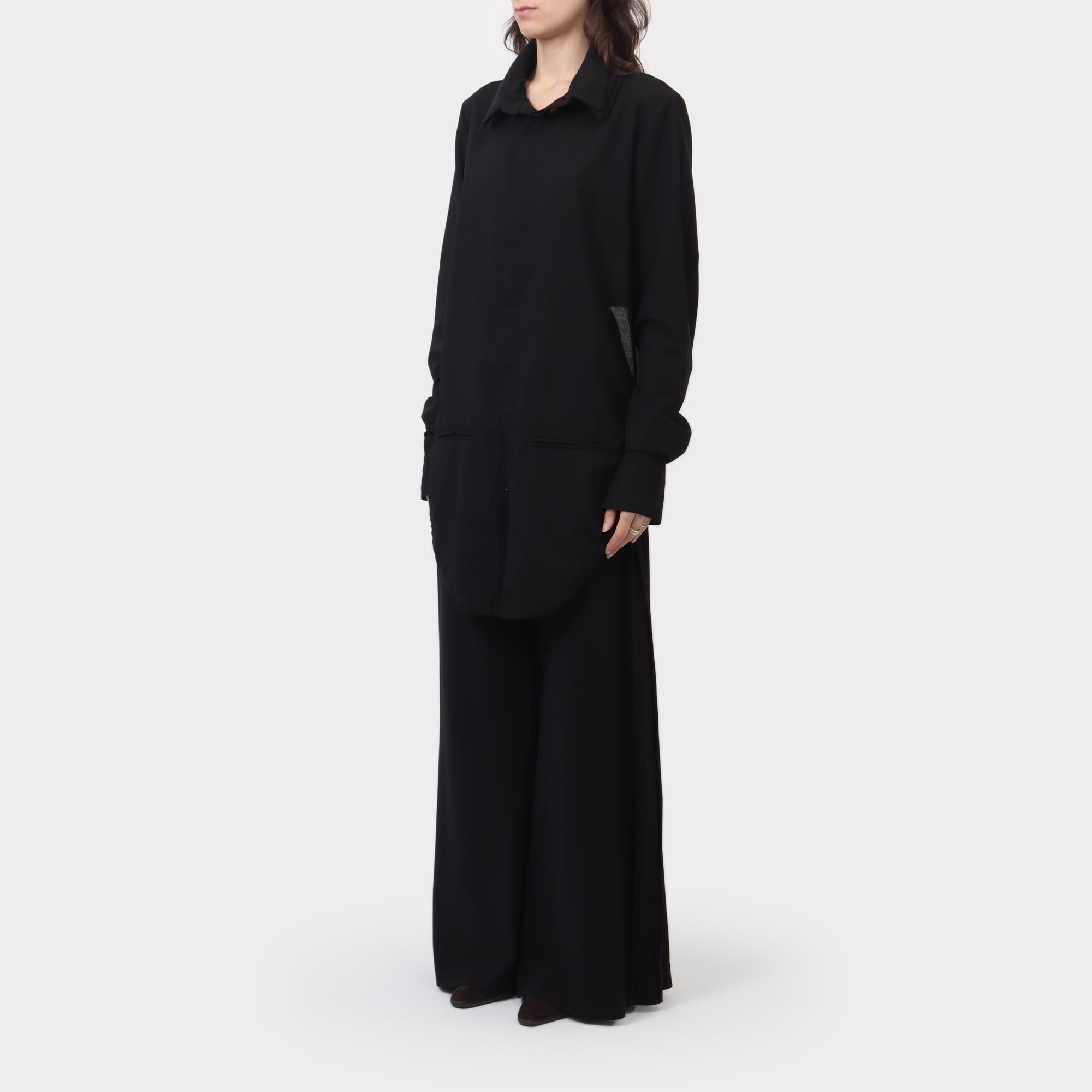 NomD Cropped Back Long sleeve with Removable Layered Collar