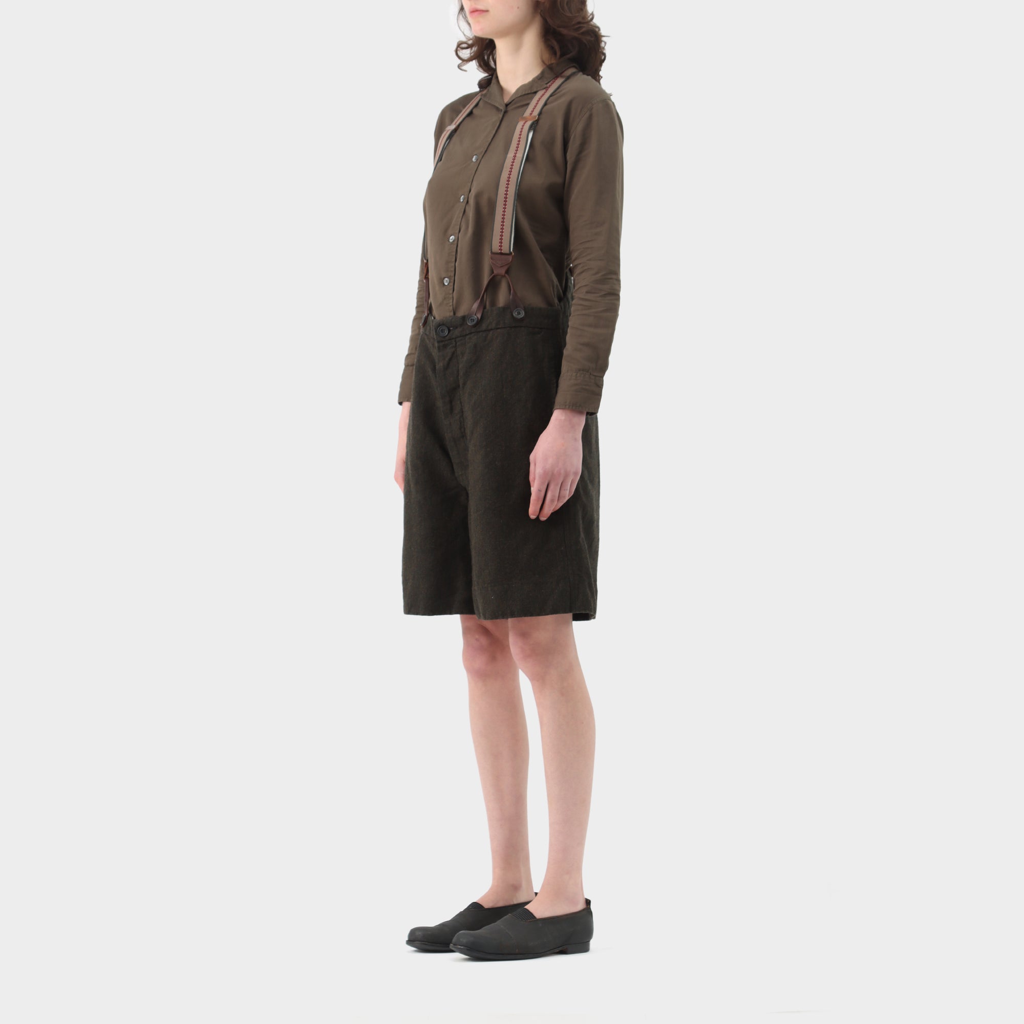 Paul Harnden Shoemakers Wool Linen Suspender Shorts