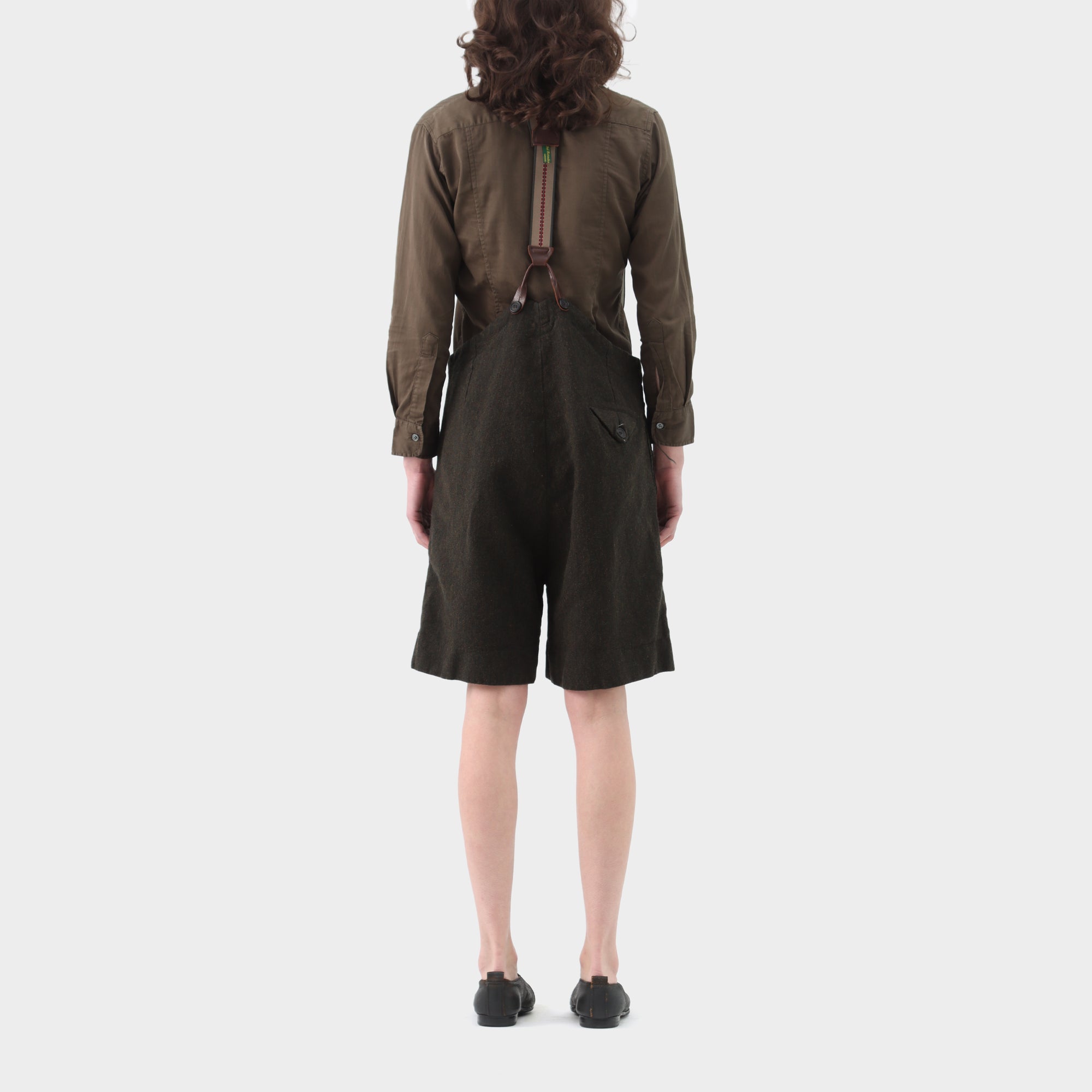 Paul Harnden Shoemakers Wool Linen Suspender Shorts