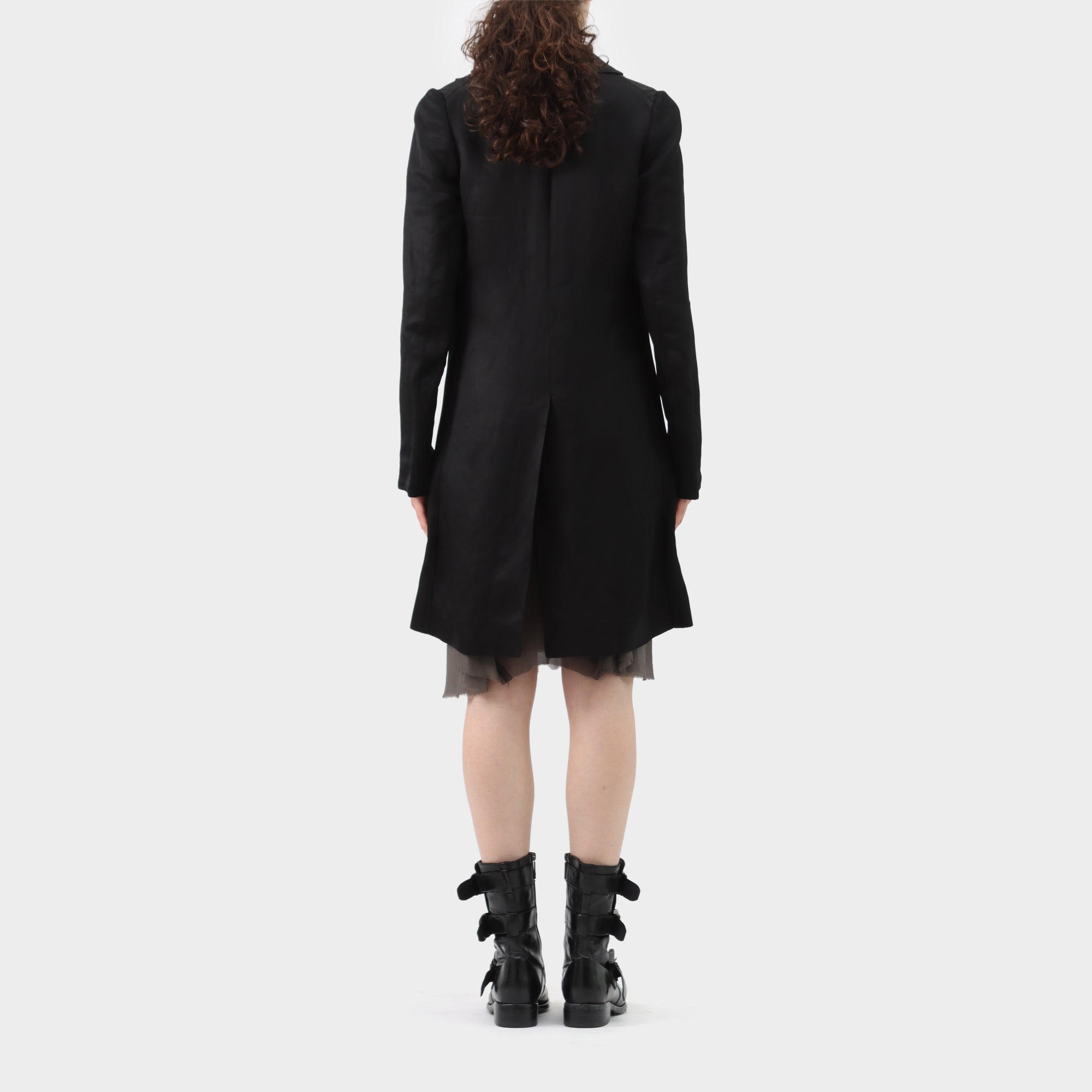 Peachoo + Krejberg Beaded Button Longline Coat
