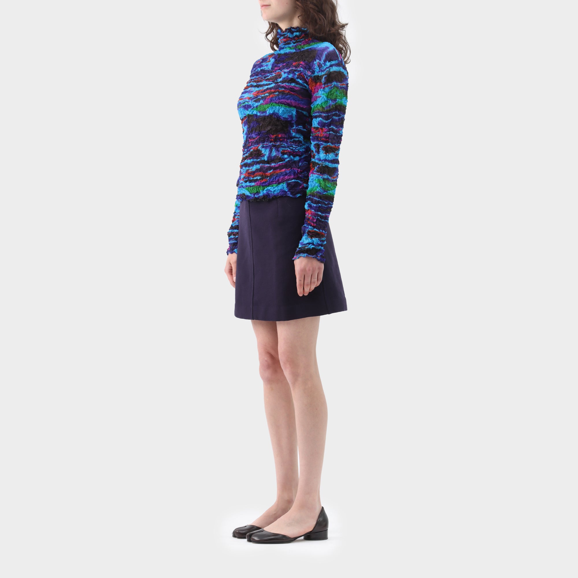 Issey Miyake Fete Saturated Print Scrunch Pleat Top