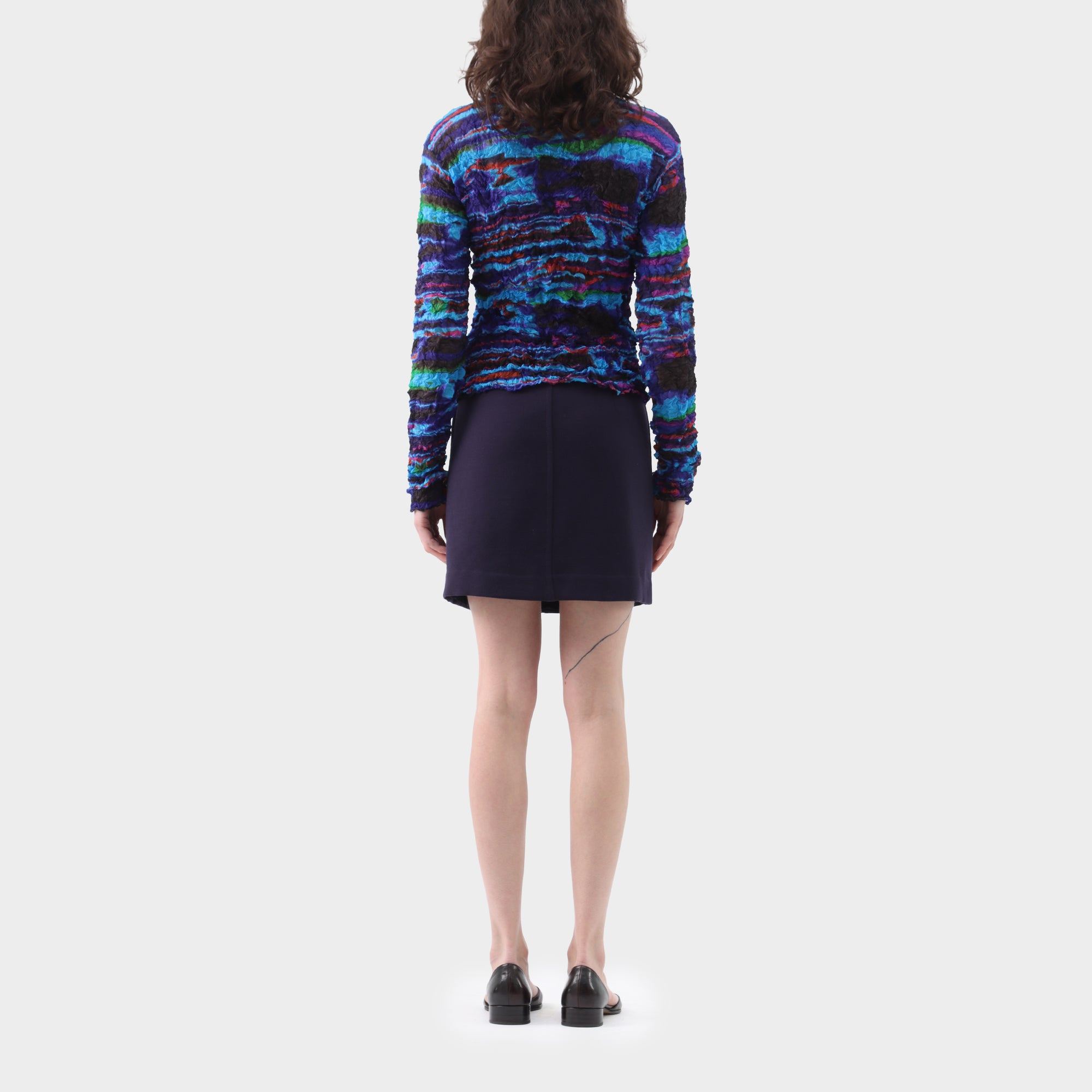 Issey Miyake Fete Saturated Print Scrunch Pleat Top