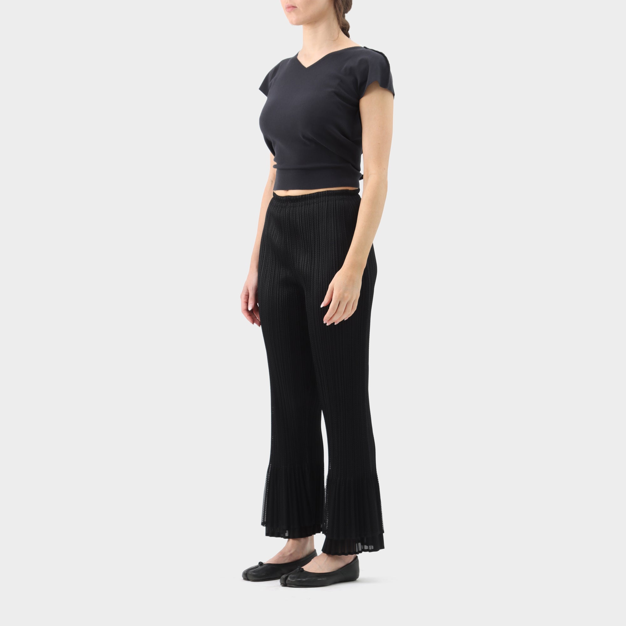 Pleats Please Pleated Double Layered Perforated Pants