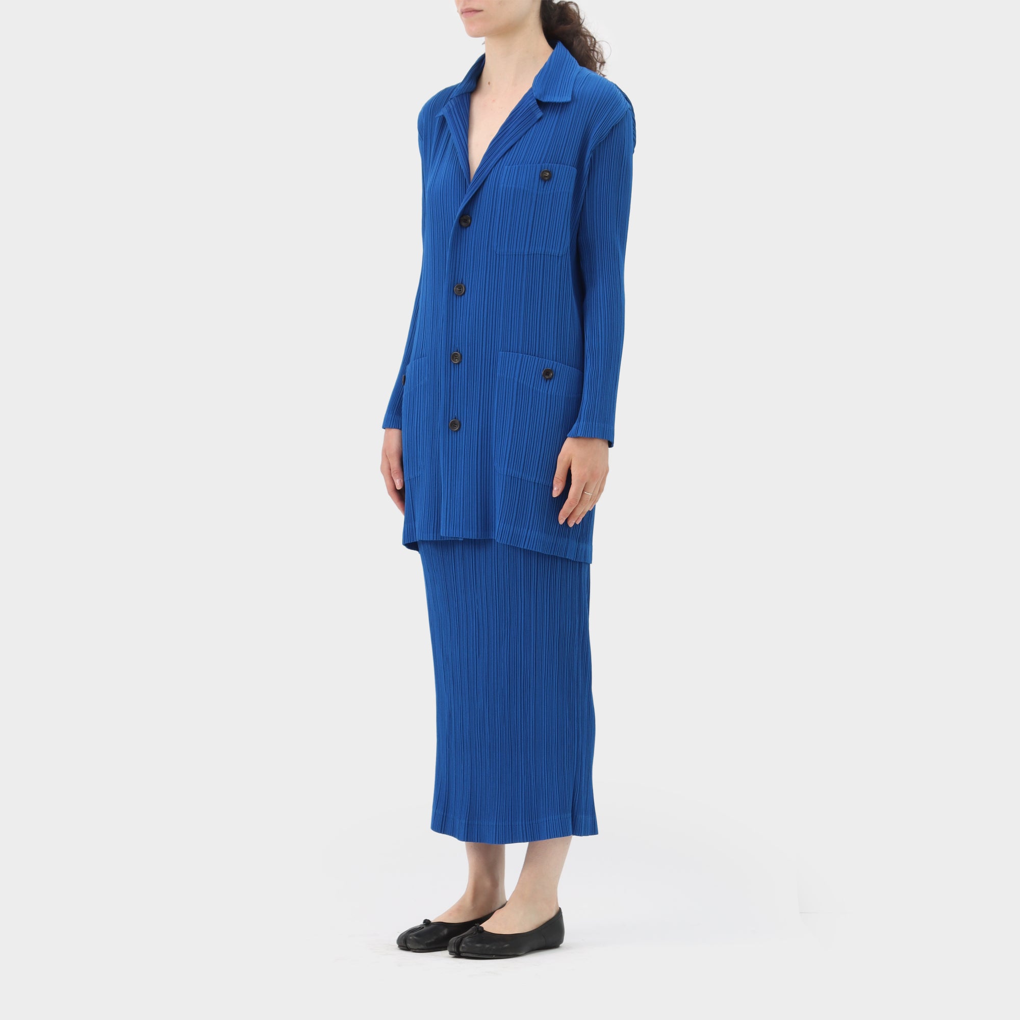 Issey Miyake Pleated Jacket & Skirt Set