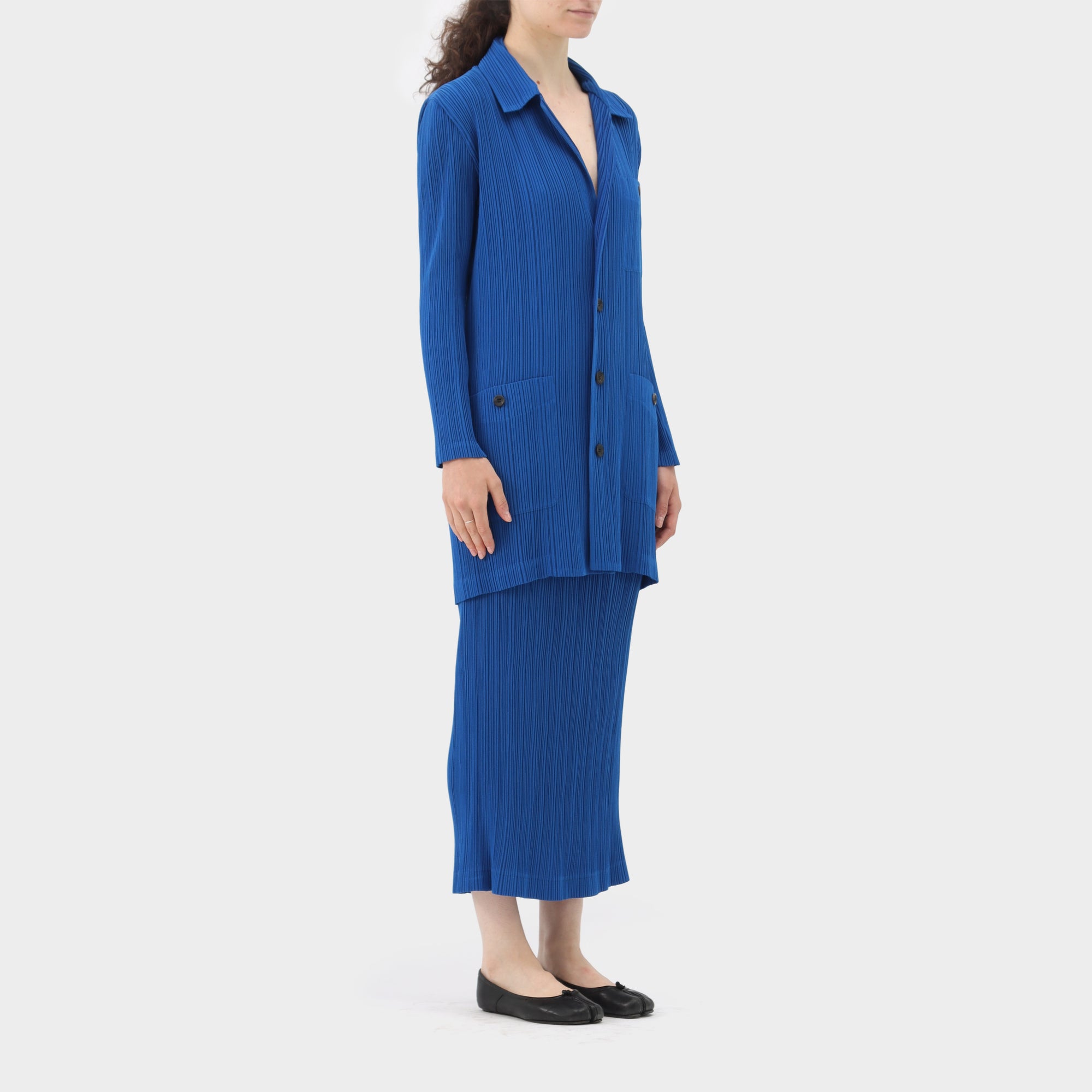 Issey Miyake Pleated Jacket & Skirt Set