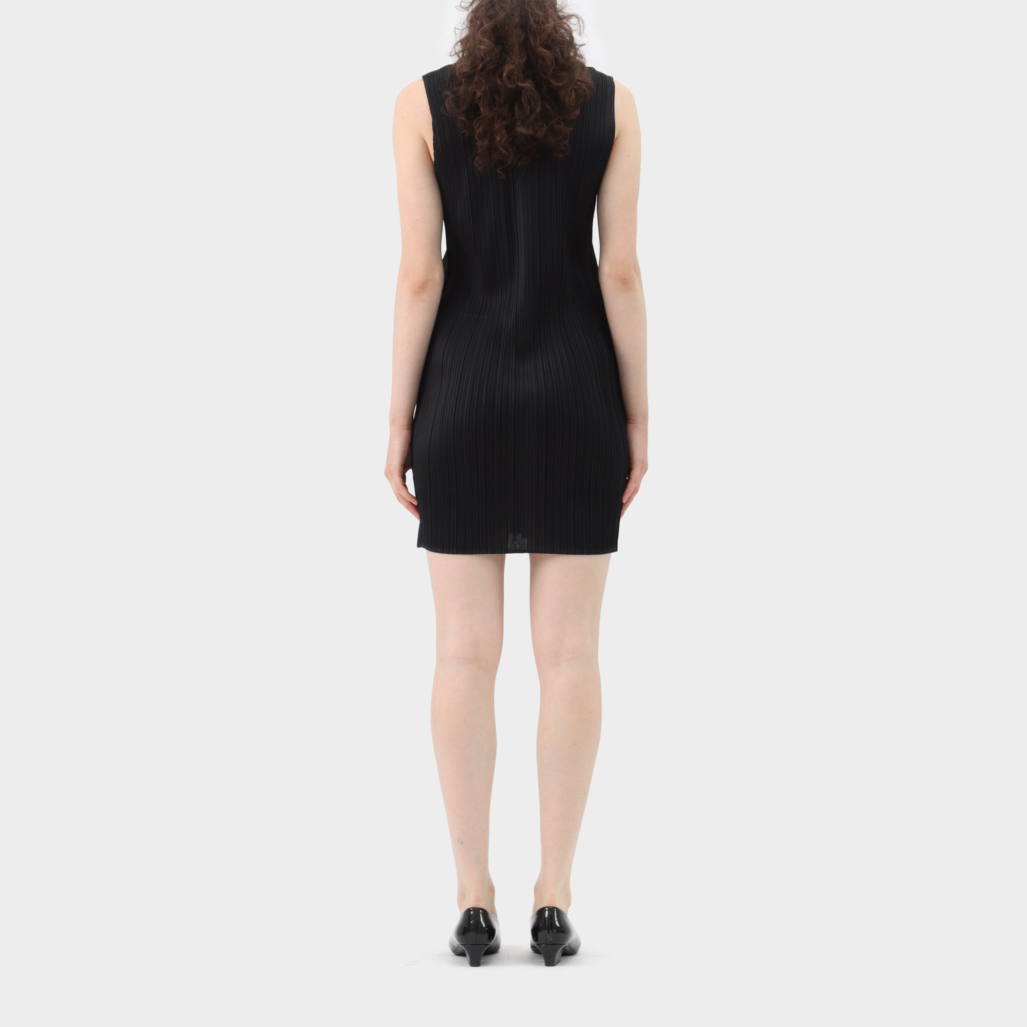 Pleats Please Pleated Zip Up Collared Dress