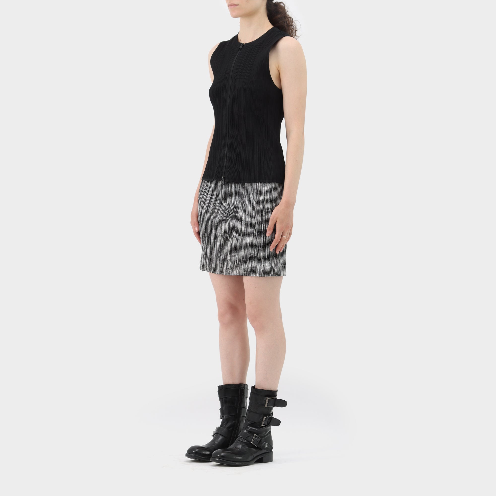 Pleats Please Zip-up Pleated Vest