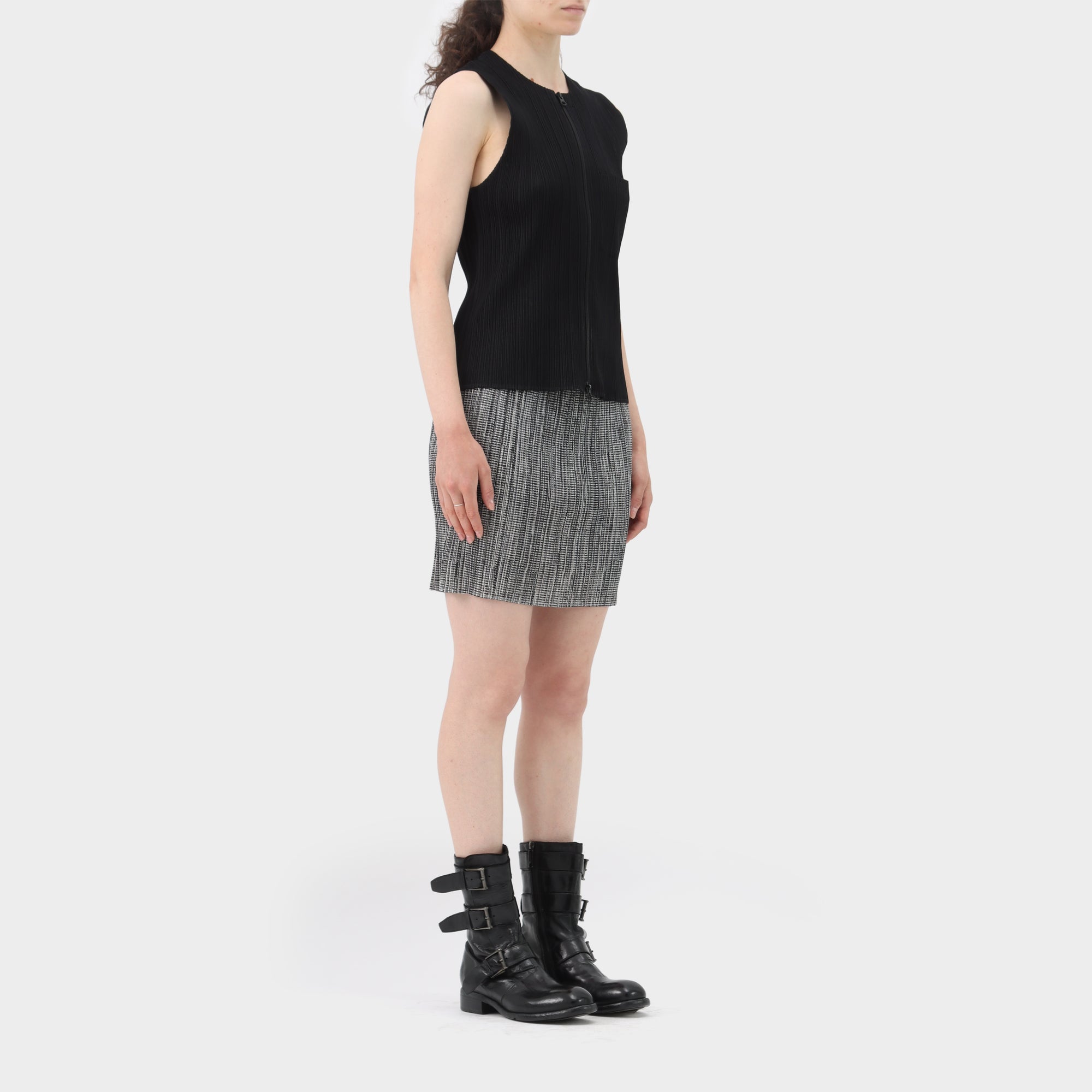Pleats Please Zip-up Pleated Vest