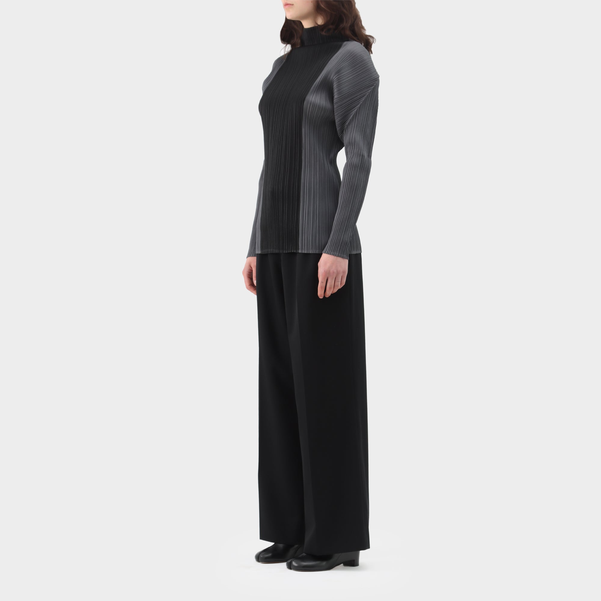 Pleats Please Two-Tone Long sleeve top