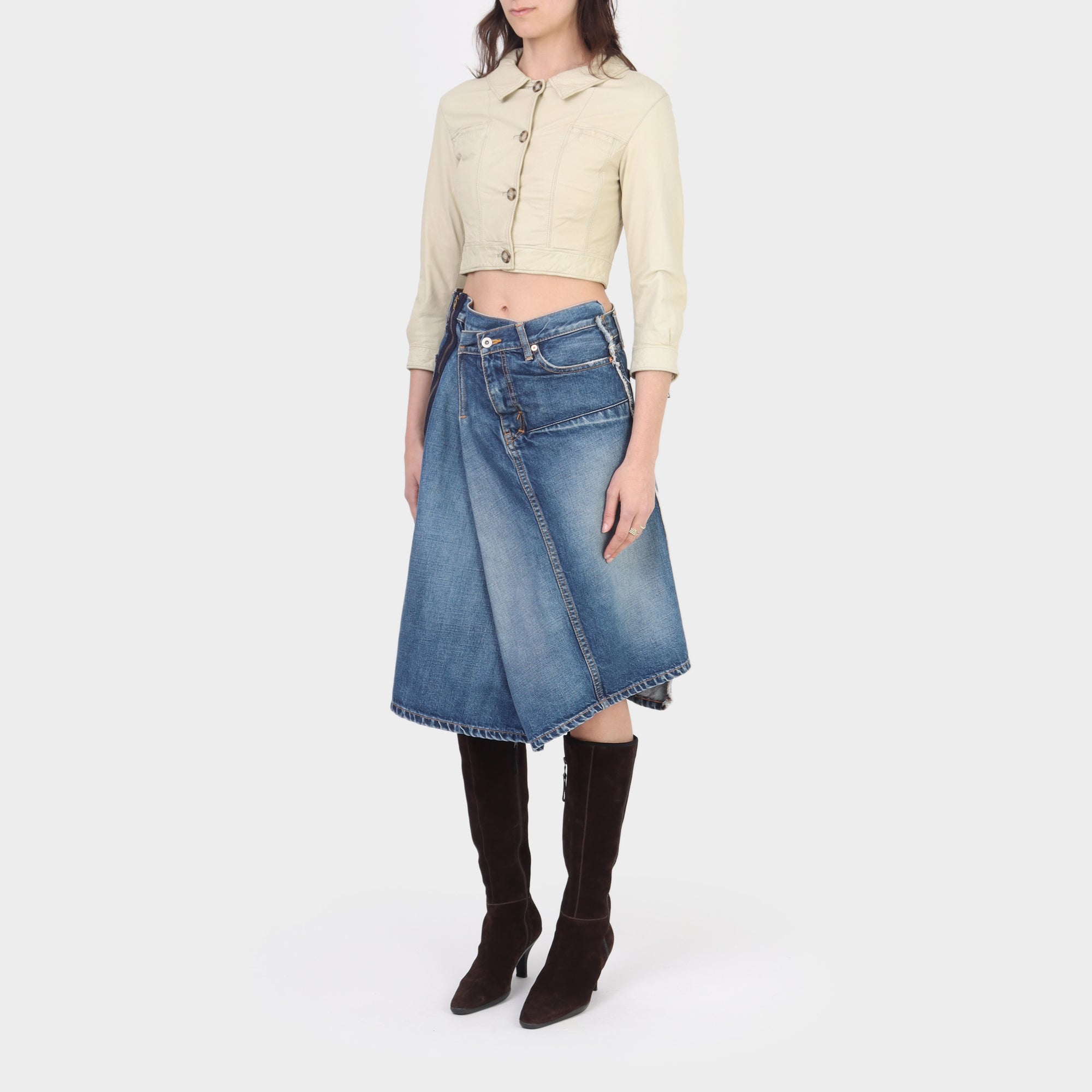 Prada Cropped Leather Mini Jacket
