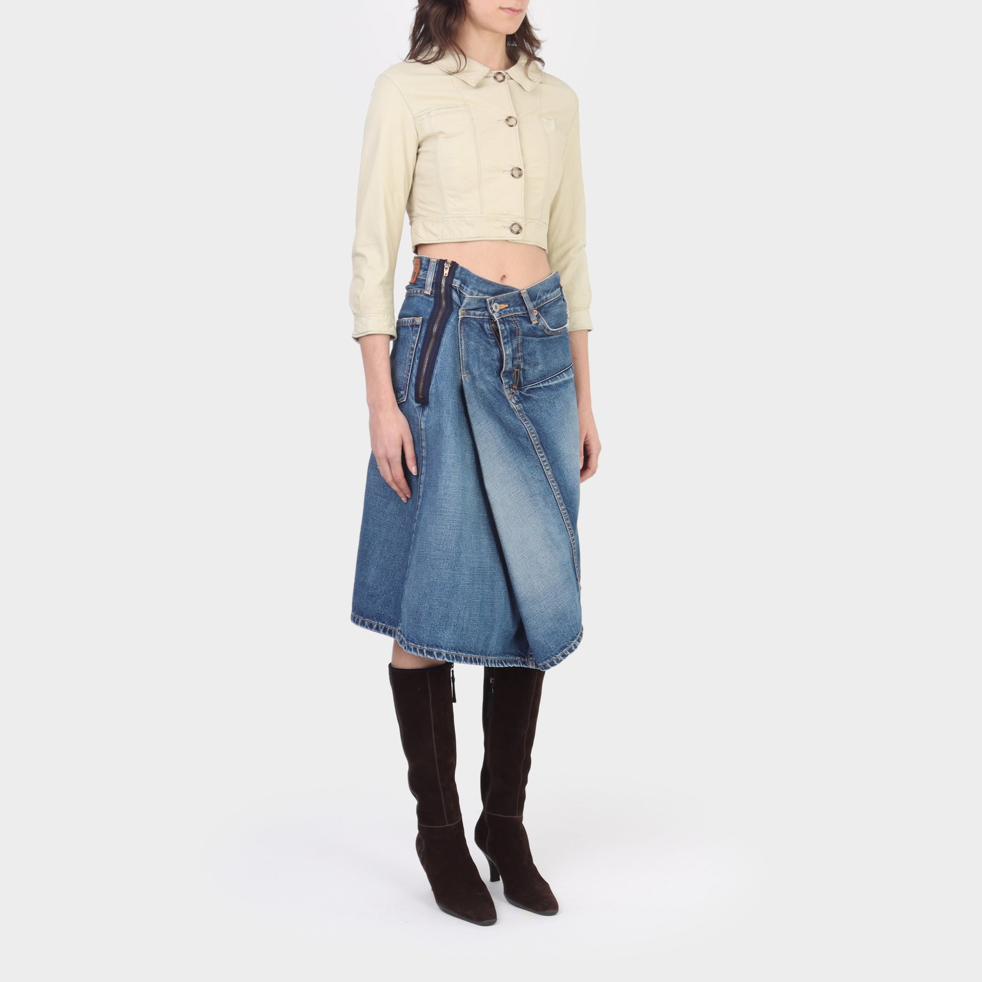 Prada Cropped Leather Mini Jacket