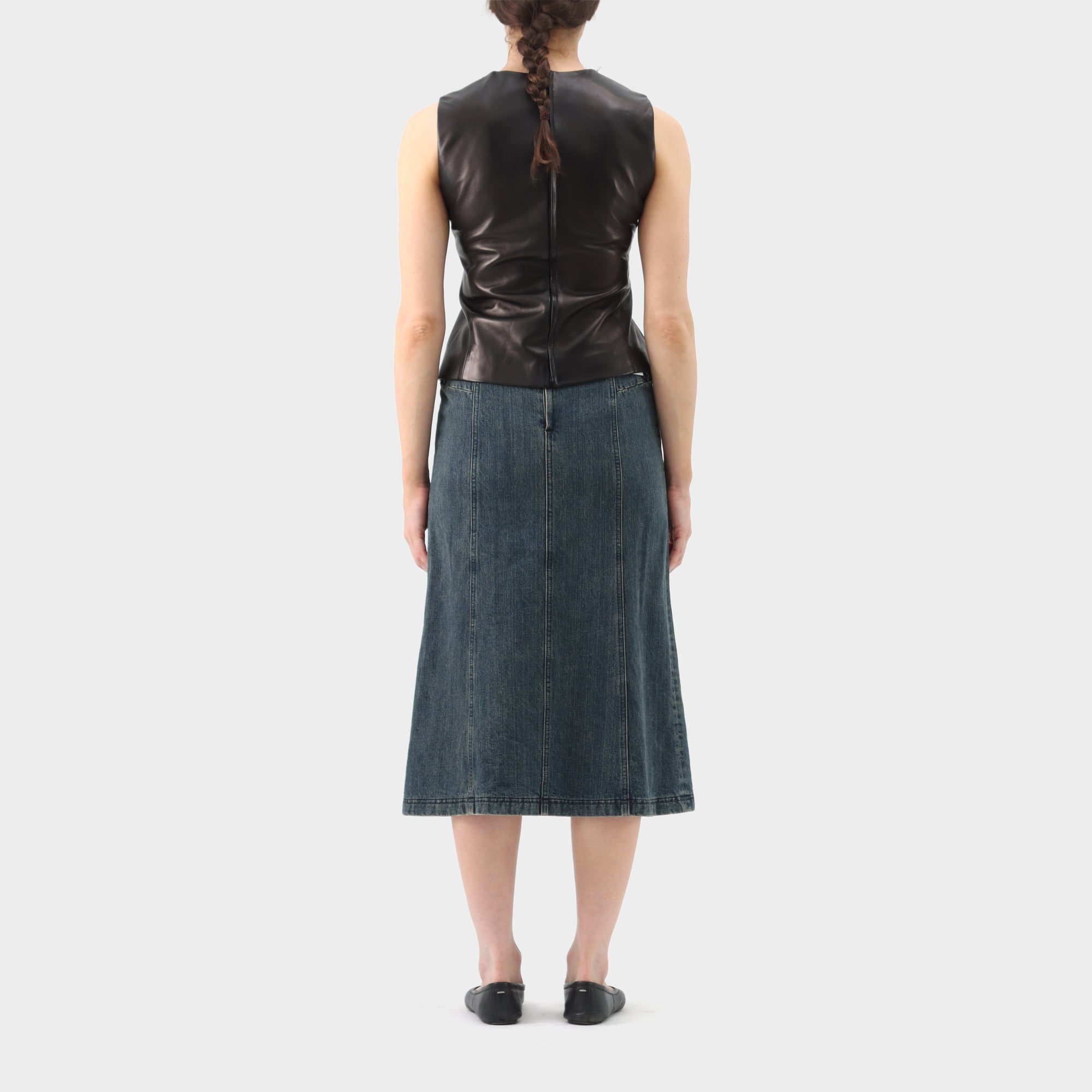 Prada Leather Zip-Up Tank