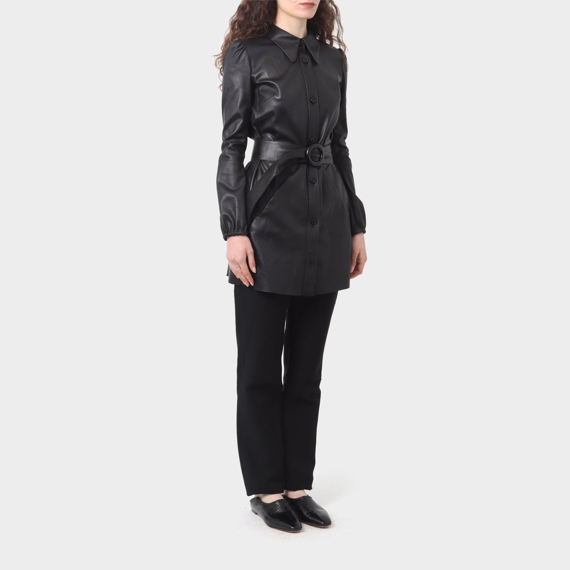 Prada Belted Leather Jacket