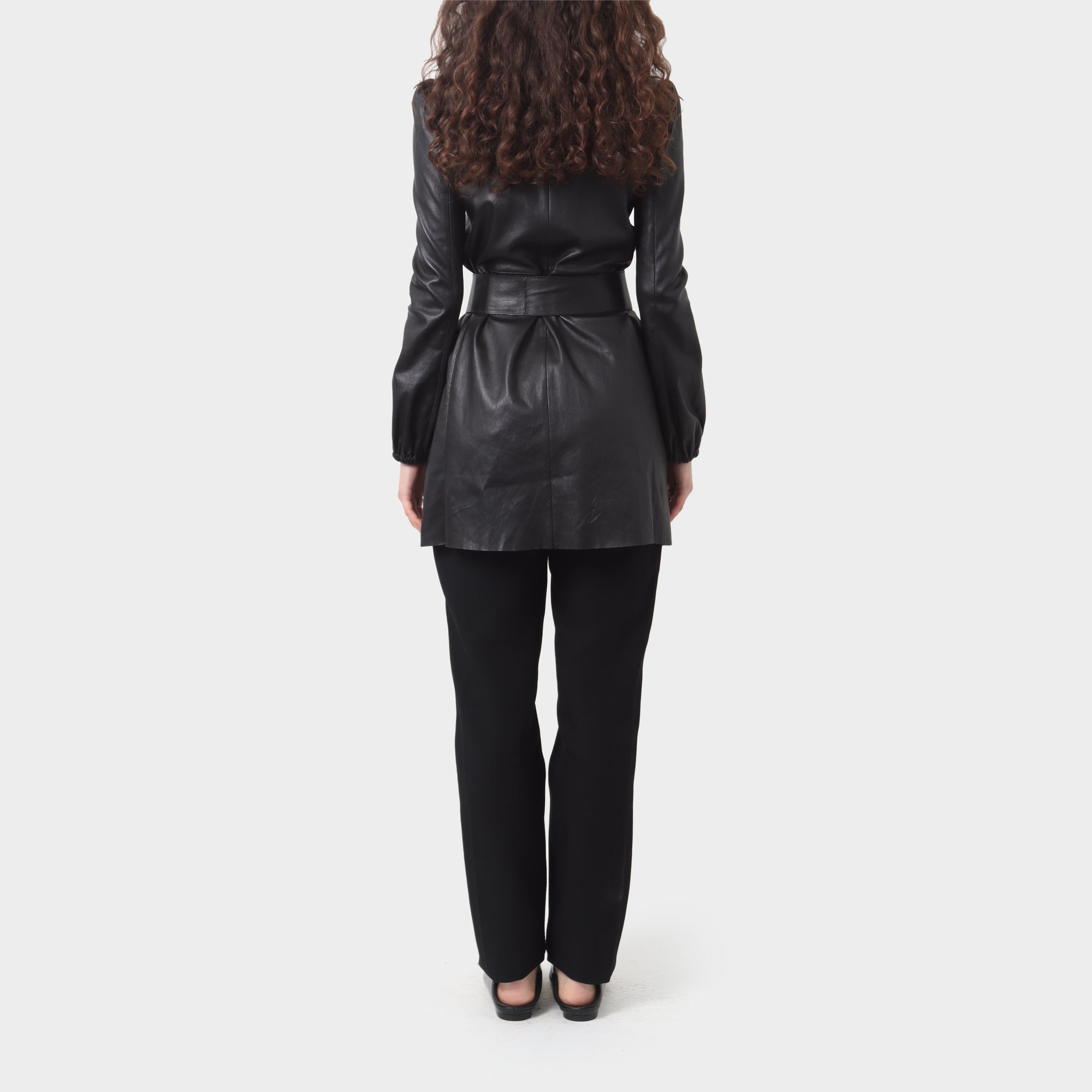 Prada Belted Leather Jacket