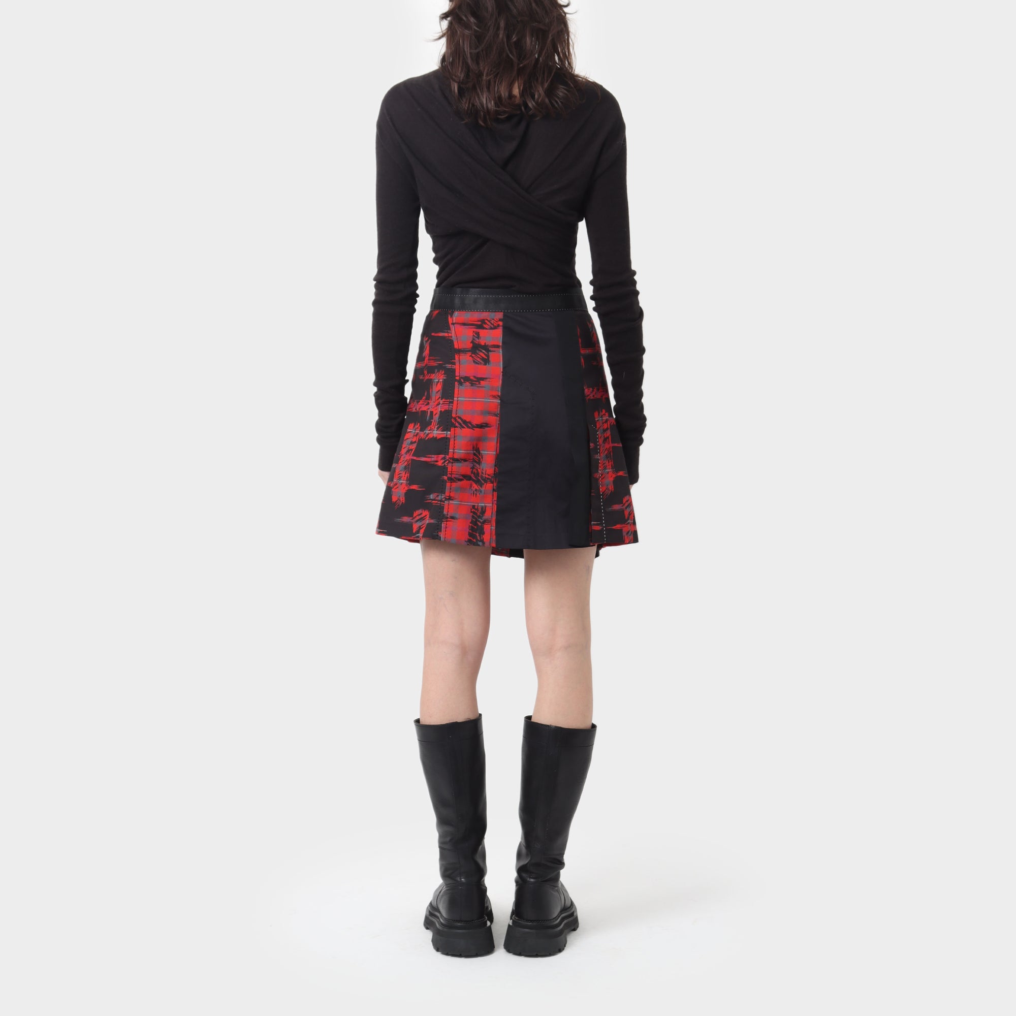 Marithe+Francois Girbaud Pleated Mini Wrap Skirt