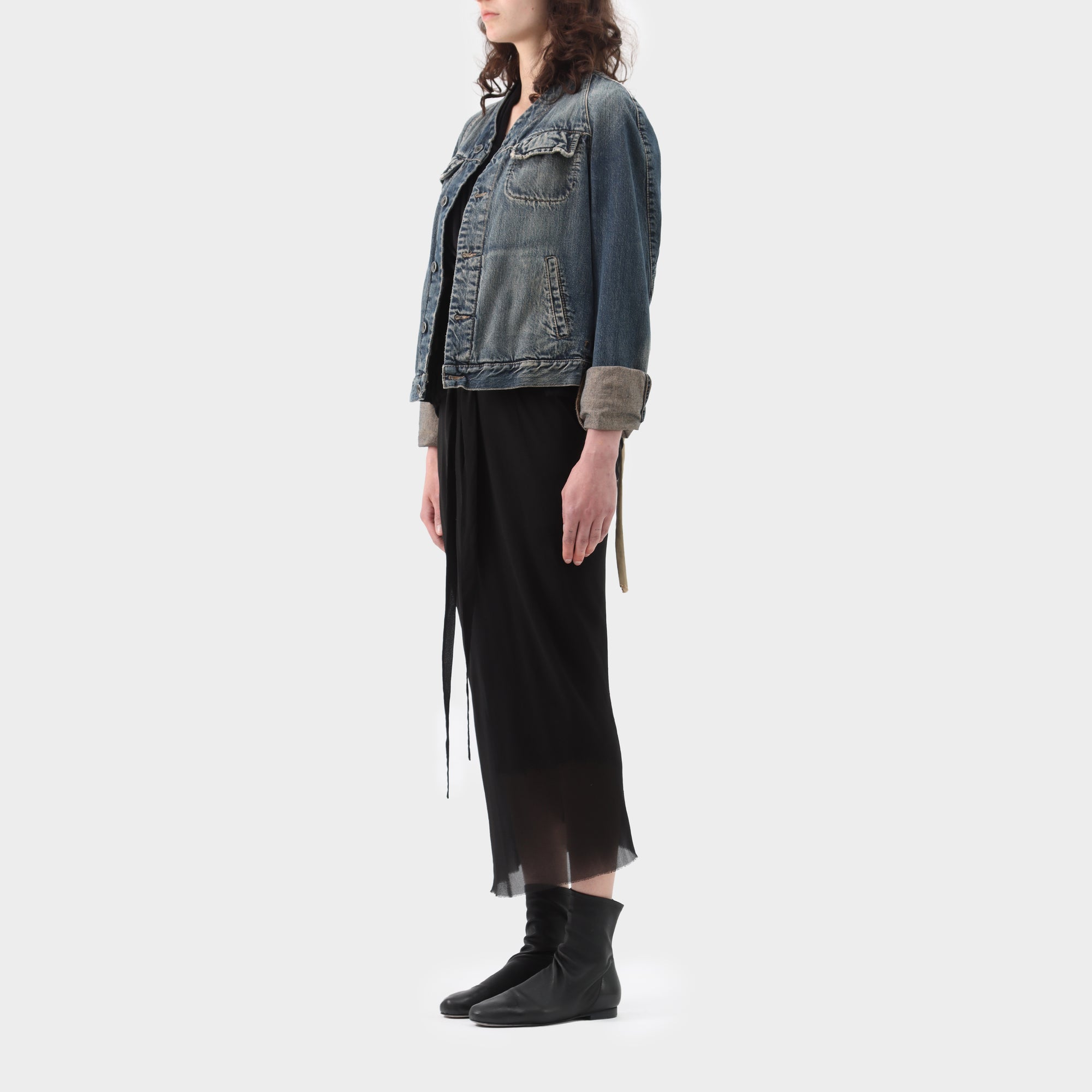 Rick Owens DRKSHDW Collarless Denim Jacket