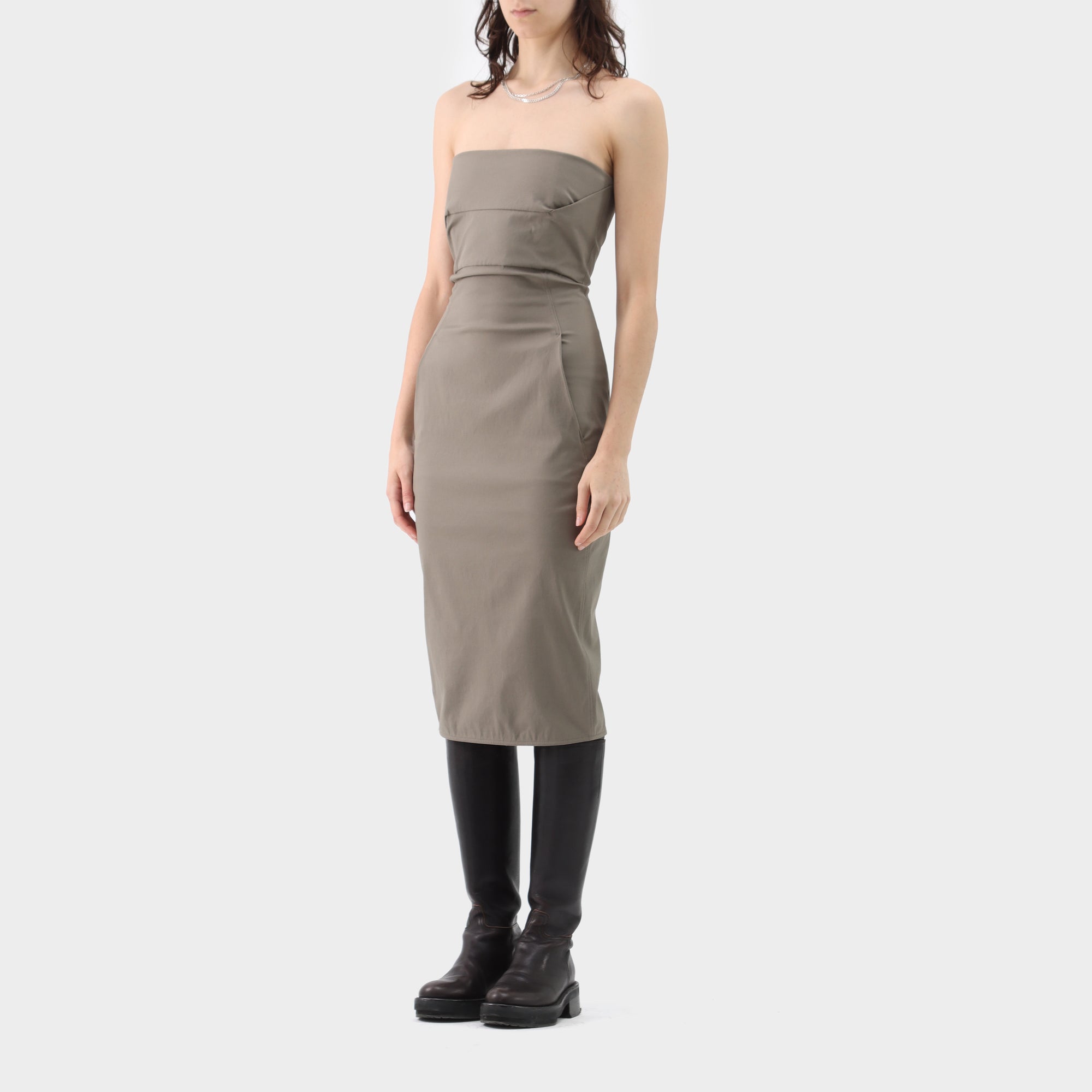 Rick Owens Stretch Cotton Sculptured Dress