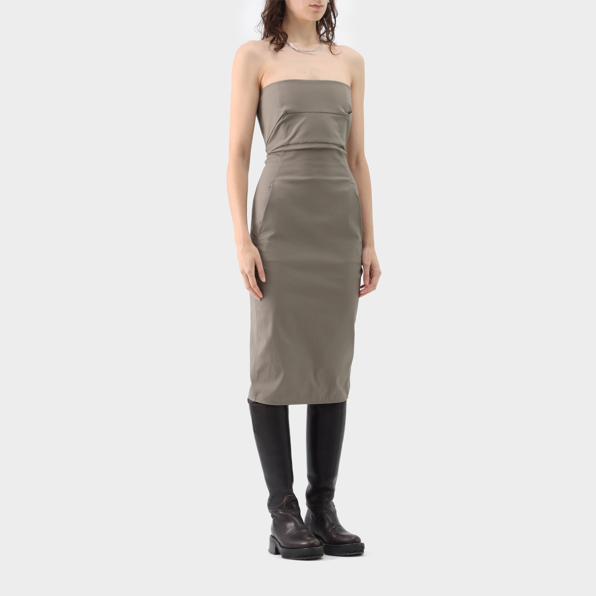 Rick Owens Stretch Cotton Sculptured Dress