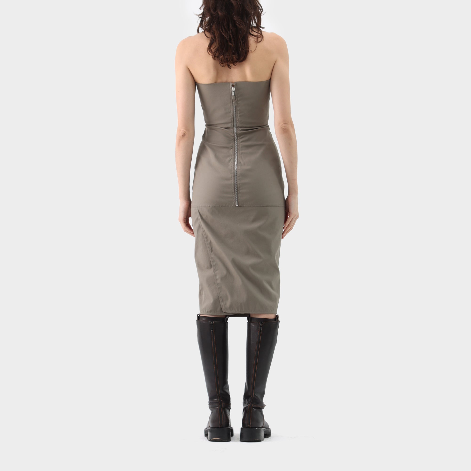 Rick Owens Stretch Cotton Sculptured Dress