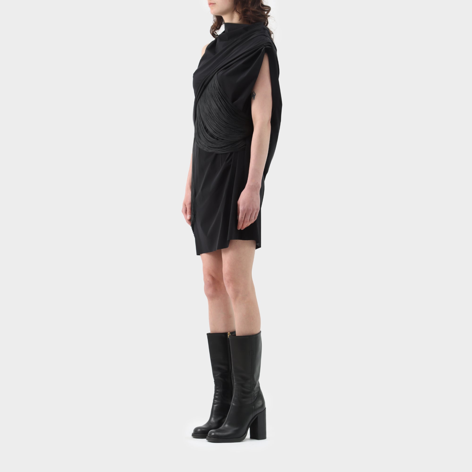 Rick Owens Babel Rubber Fringed Sheath