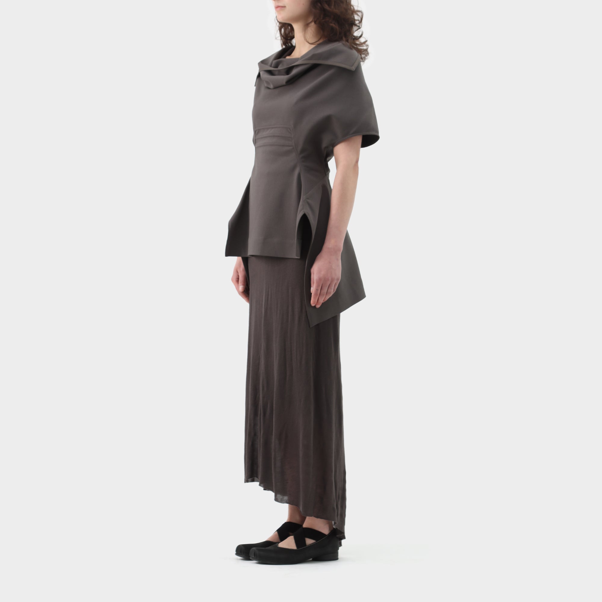 Rick Owens Cowl Neck Angular Drape Top