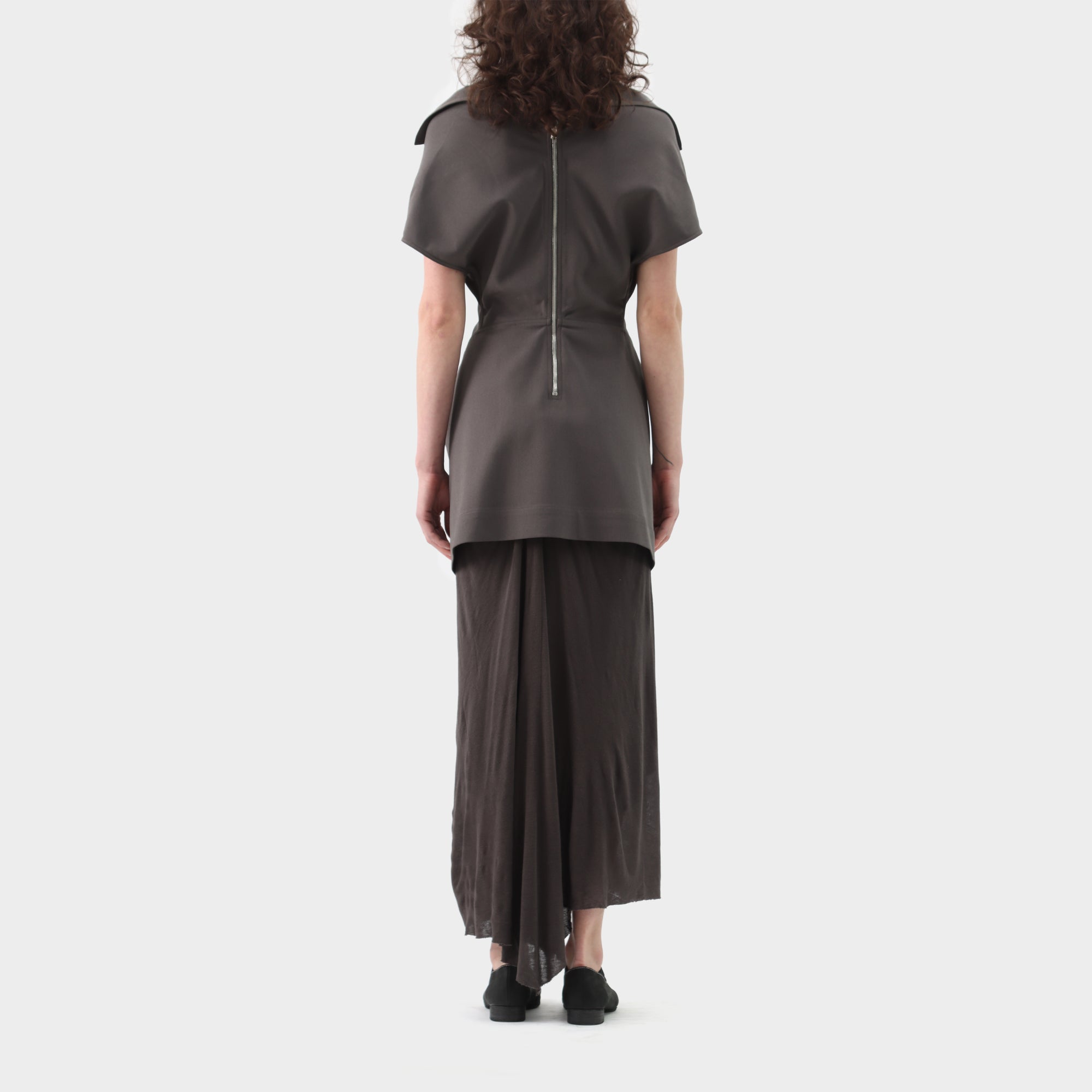 Rick Owens Cowl Neck Angular Drape Top