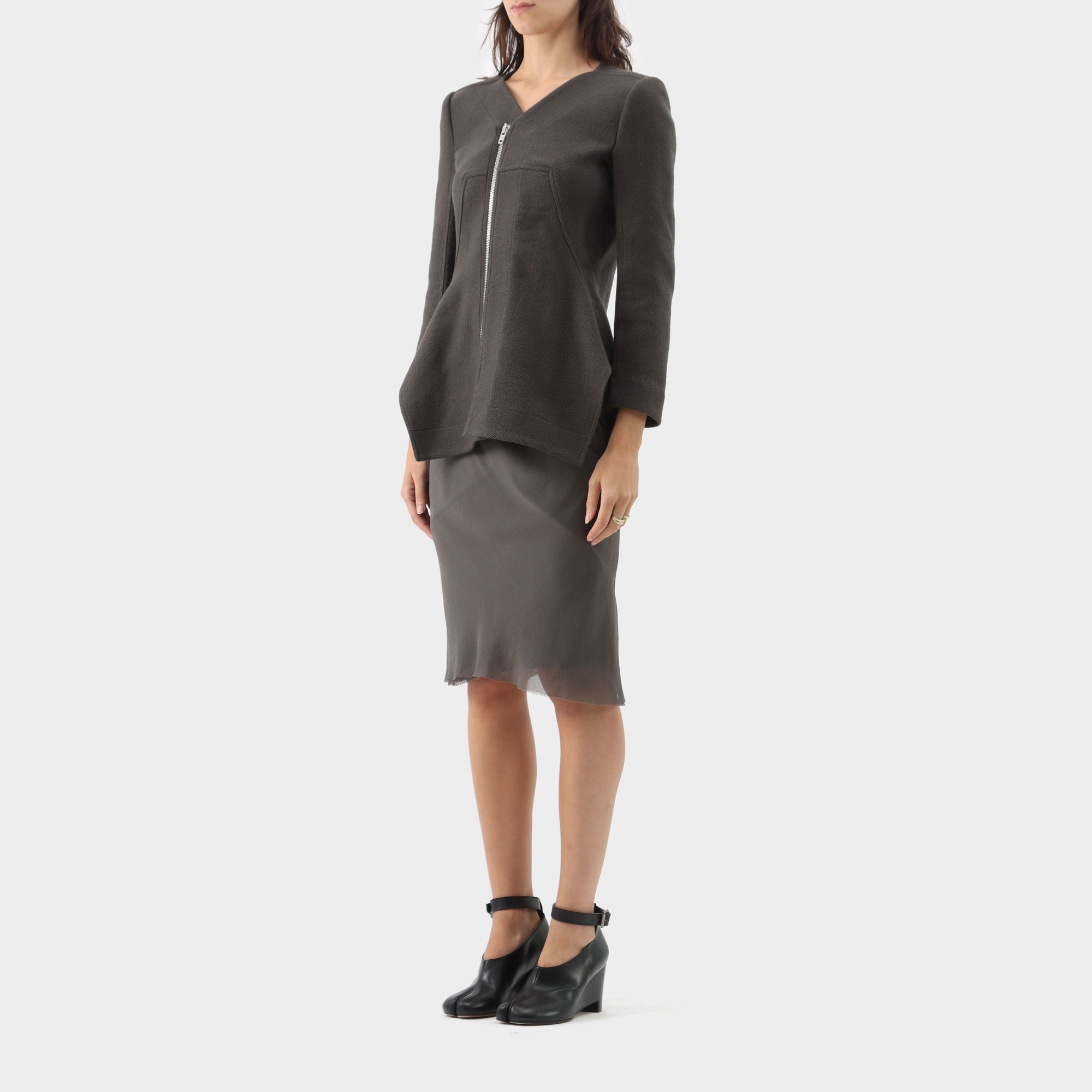 Rick Owens Wool Square Hem Jacket