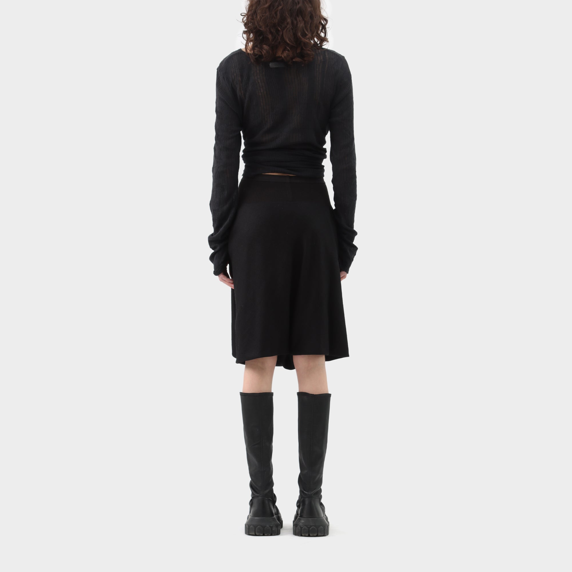 Rick Owens Silk Wool Drape Skort