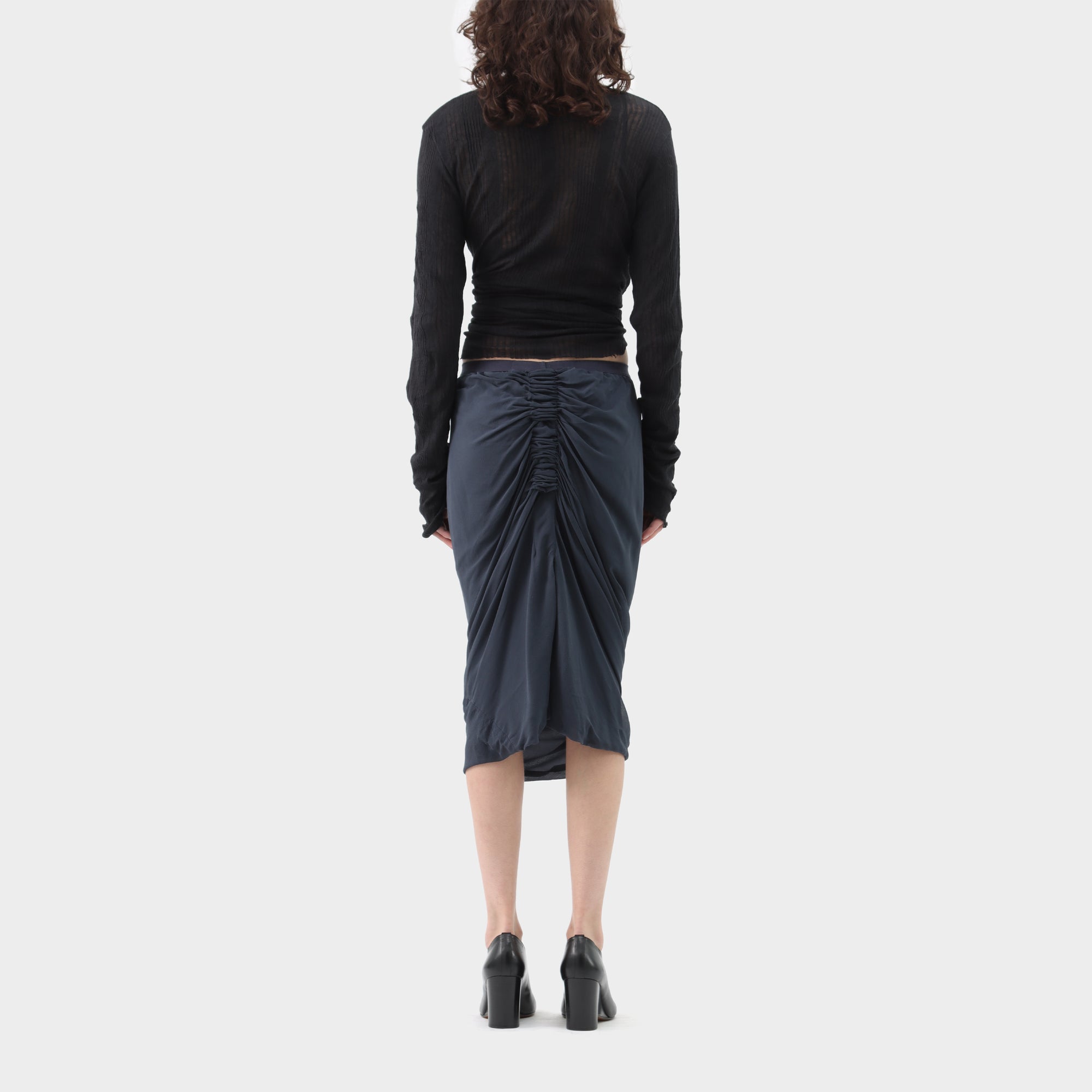 Rick Owens Georgette Ruched Skirt