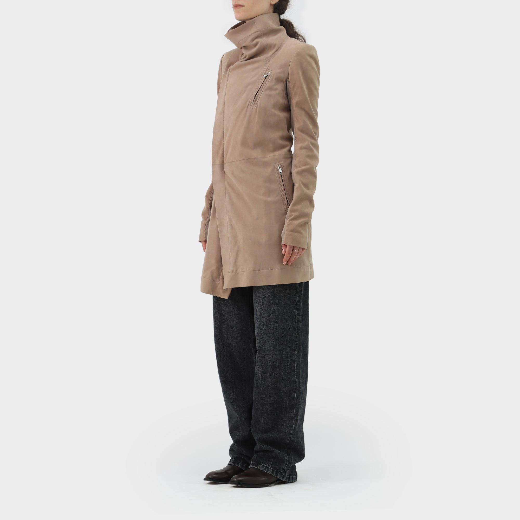 Rick Owens Suede Leather Coat