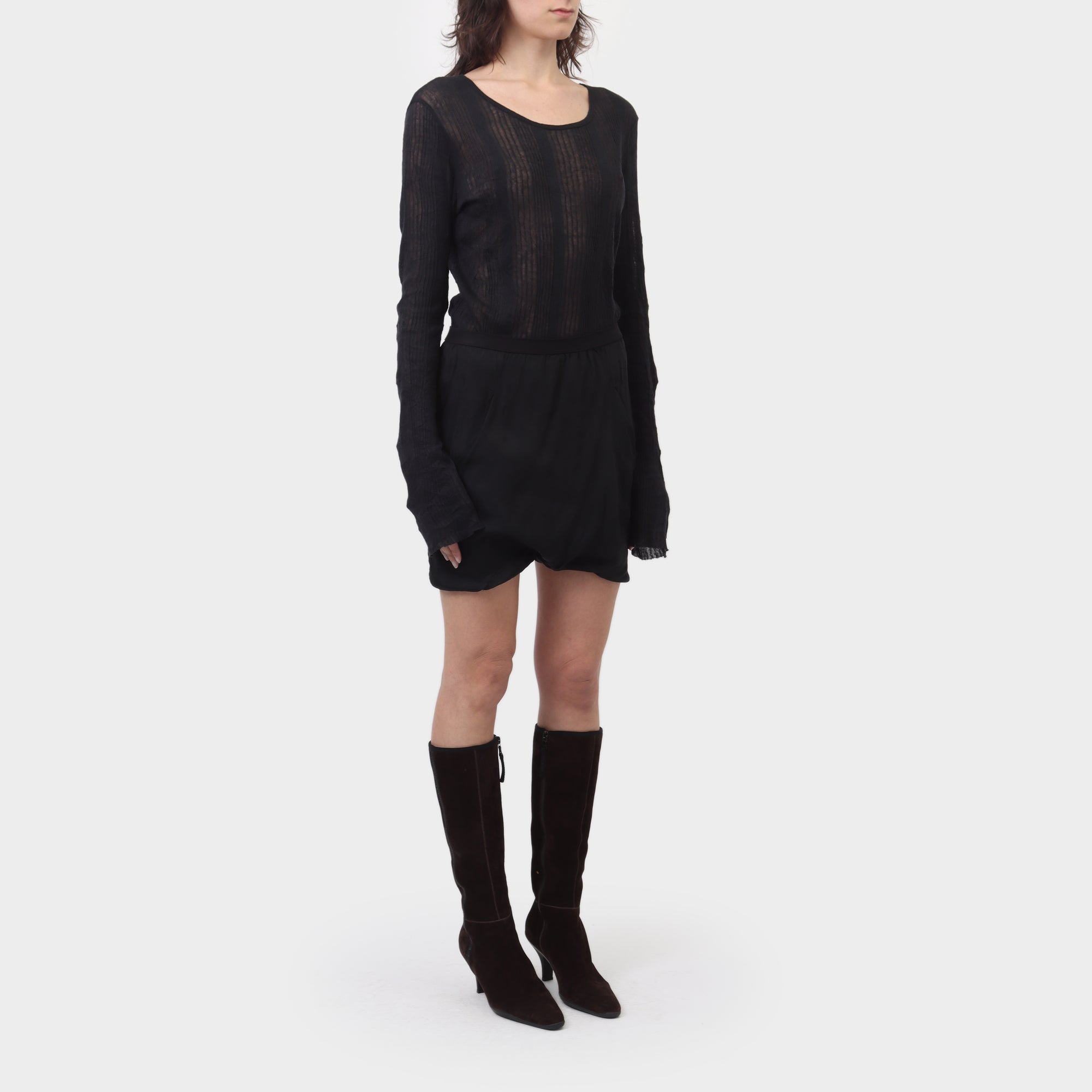 Rick Owens Elastic Waist Mini Shorts