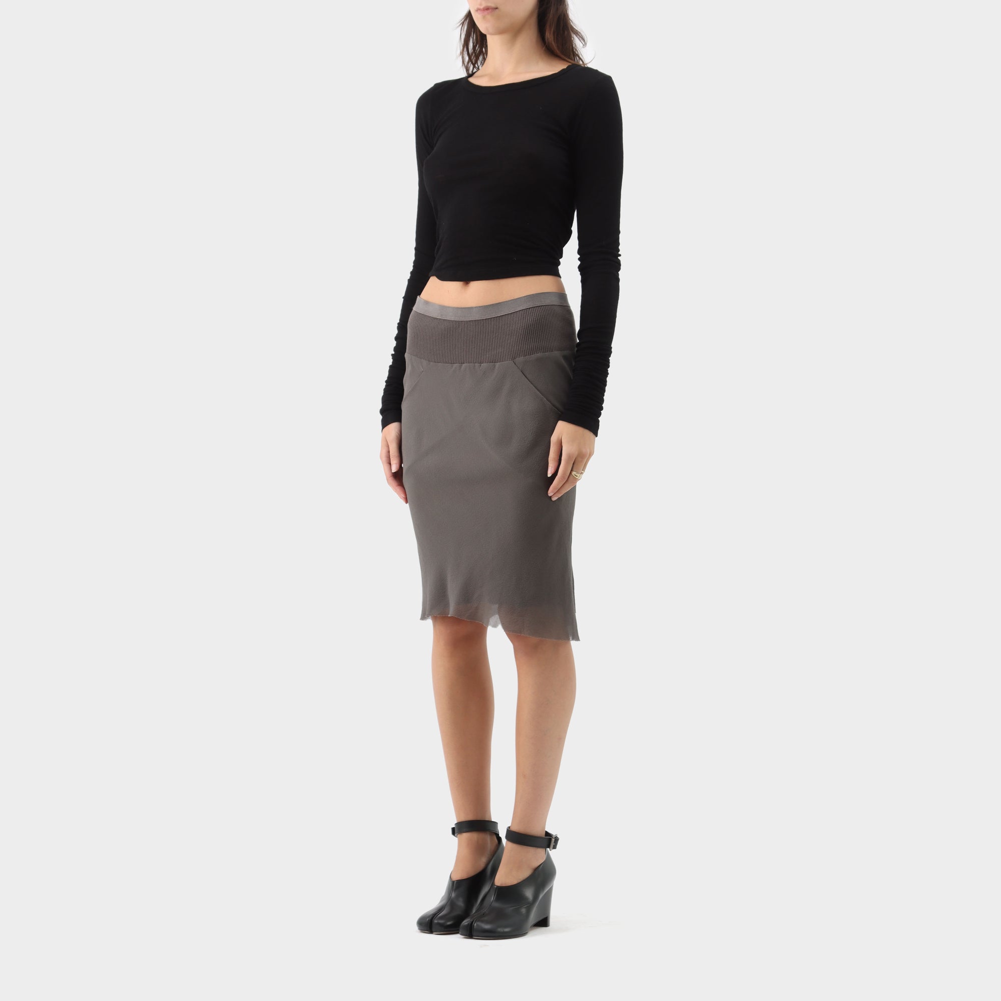 Rick Owens Silk Bias Cut Skirt