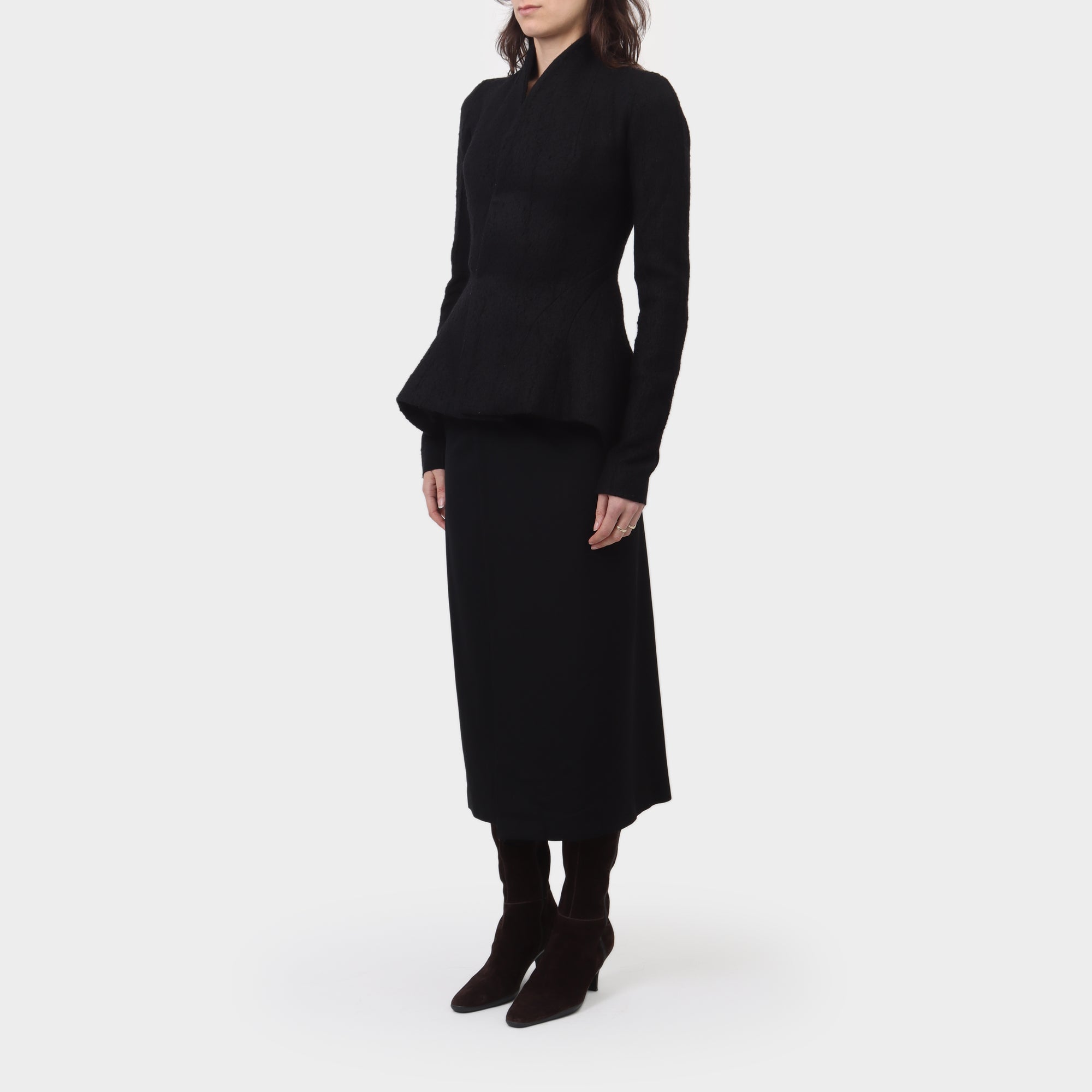 Rick Owens Silk / Wool Fitted Flare Jacket