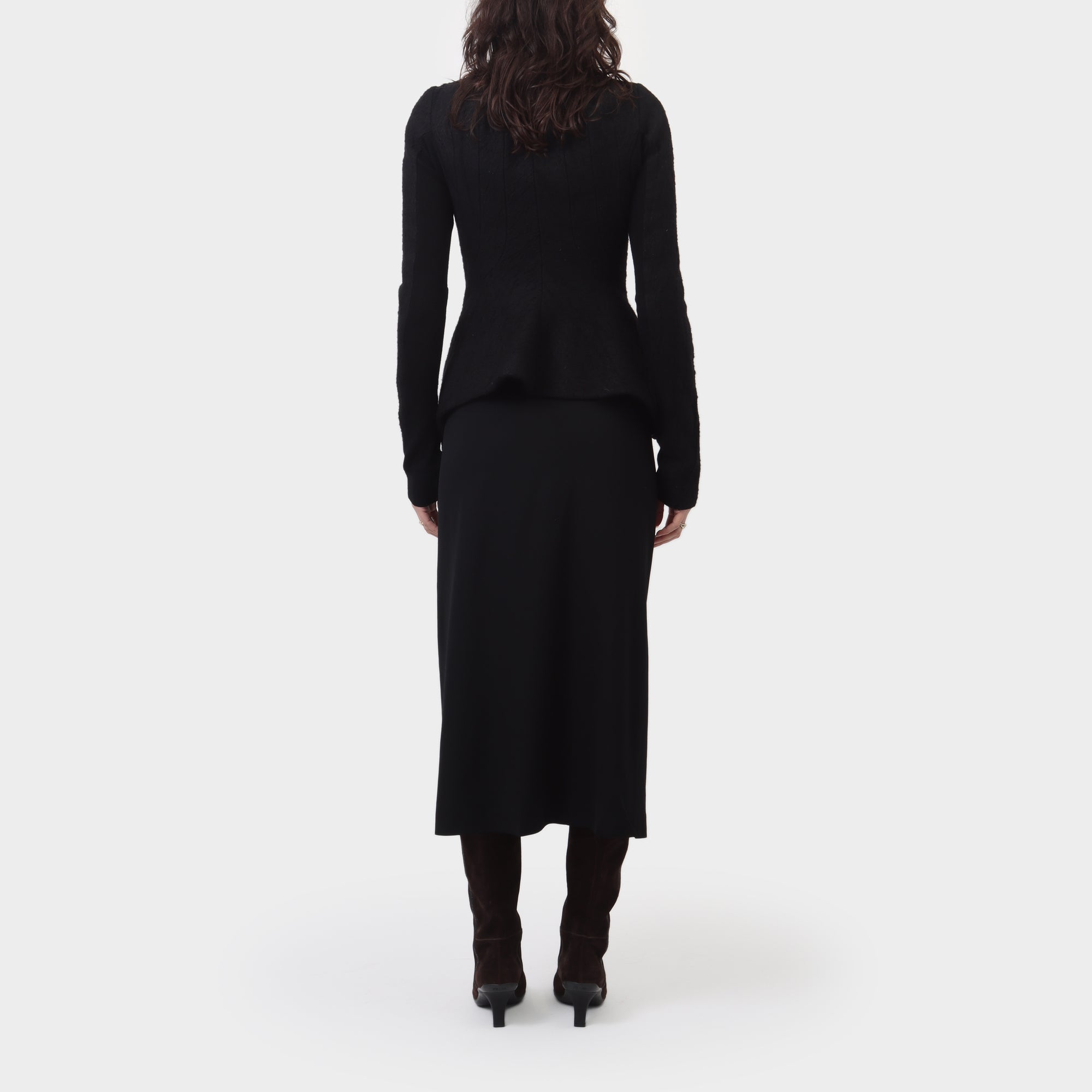Rick Owens Silk / Wool Fitted Flare Jacket