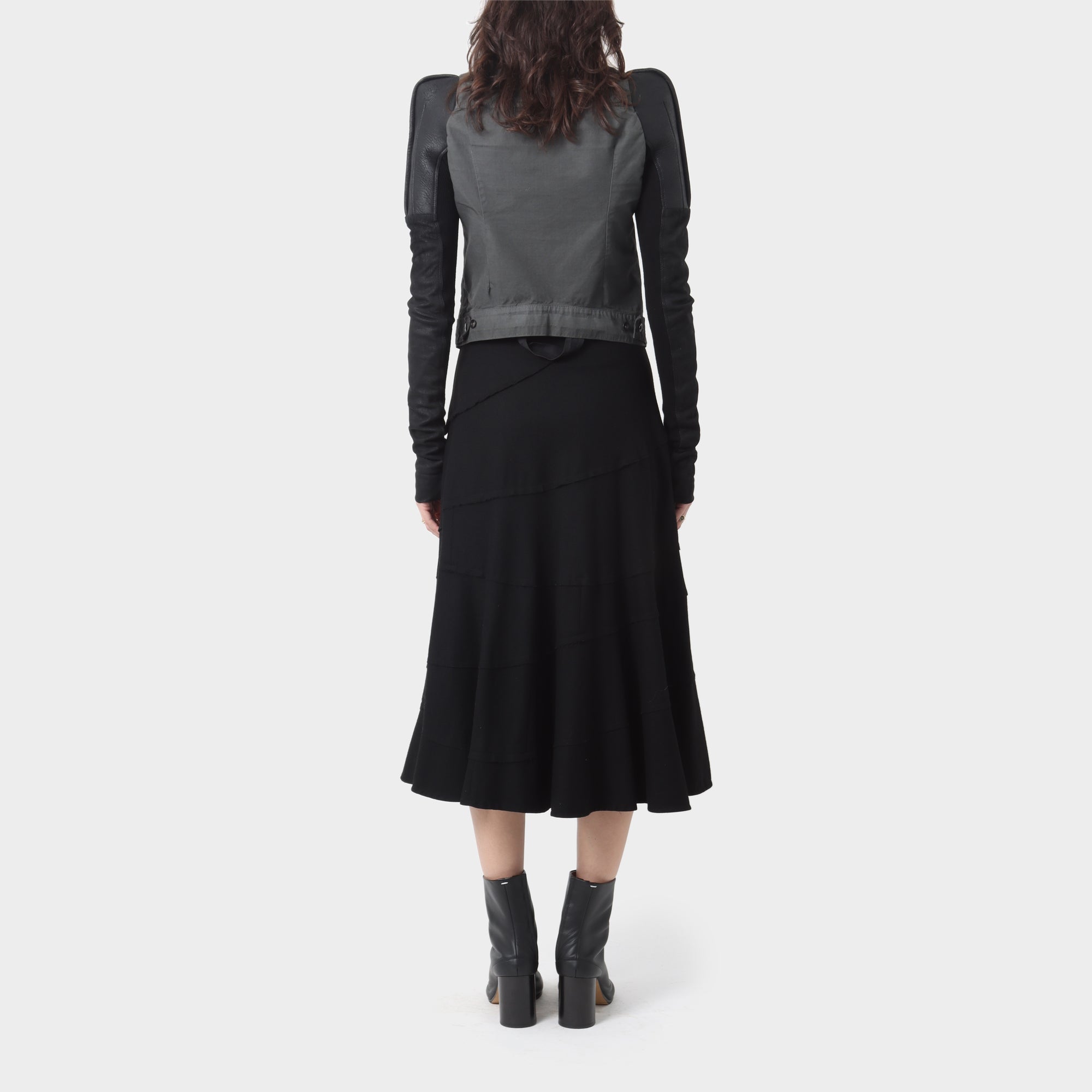 Rick Owens DRKSHDW Cropped Jacket with Padded Leather Sleeves