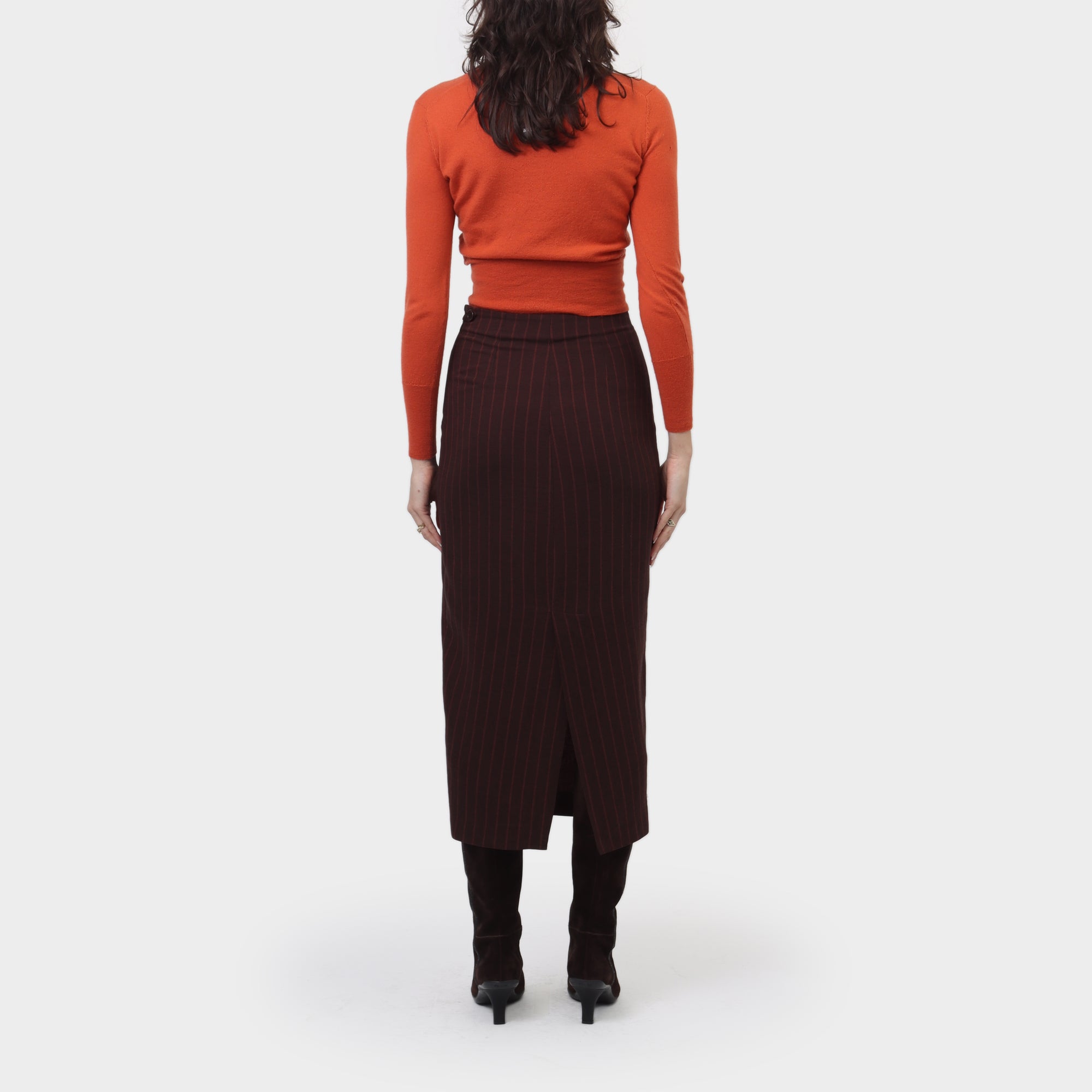G Gigli Pinstripe Pencil Skirt