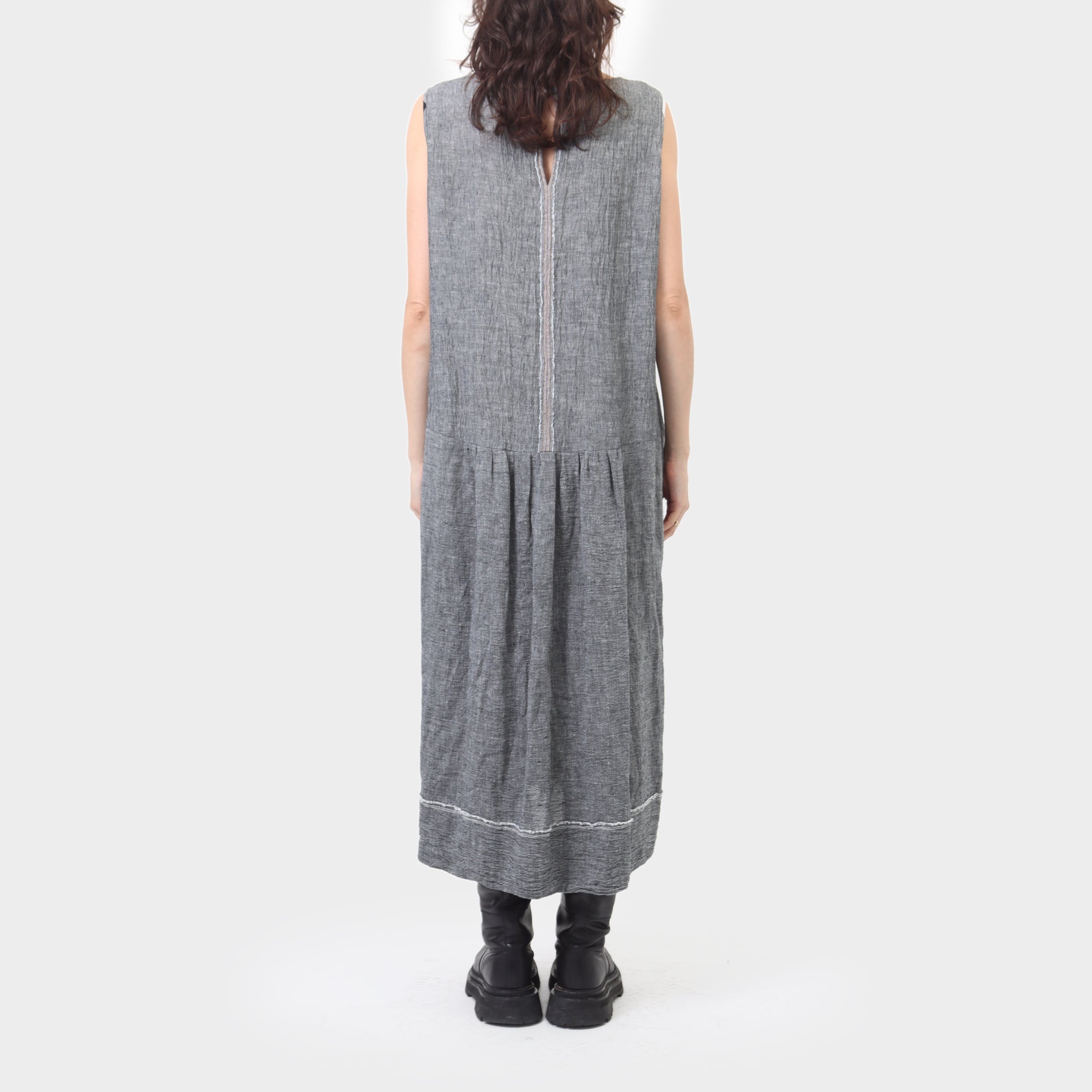 MM Sohn Check Gathered Drawstring Dress