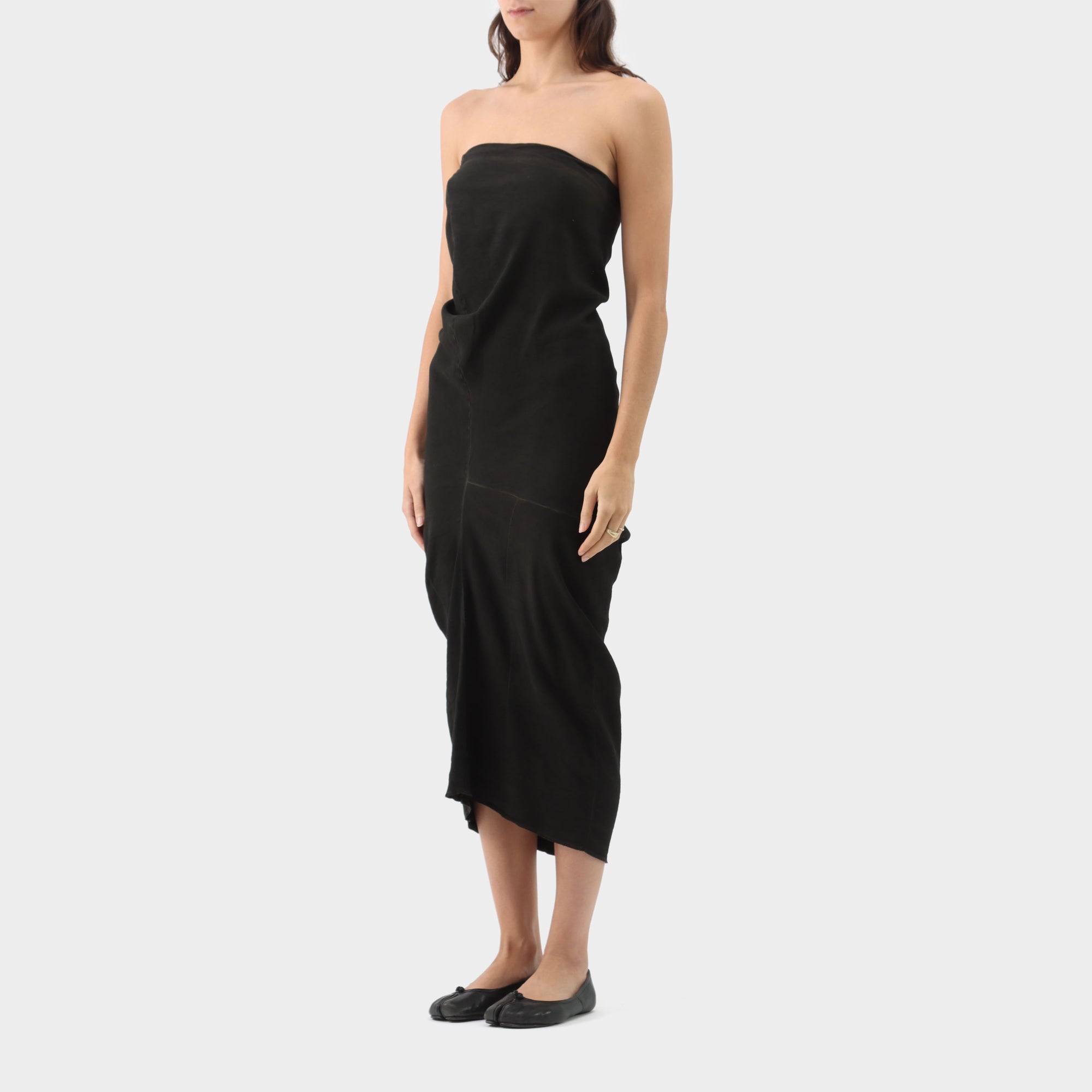 Rundholz Dip Stretch Ribbed Strapless Dress