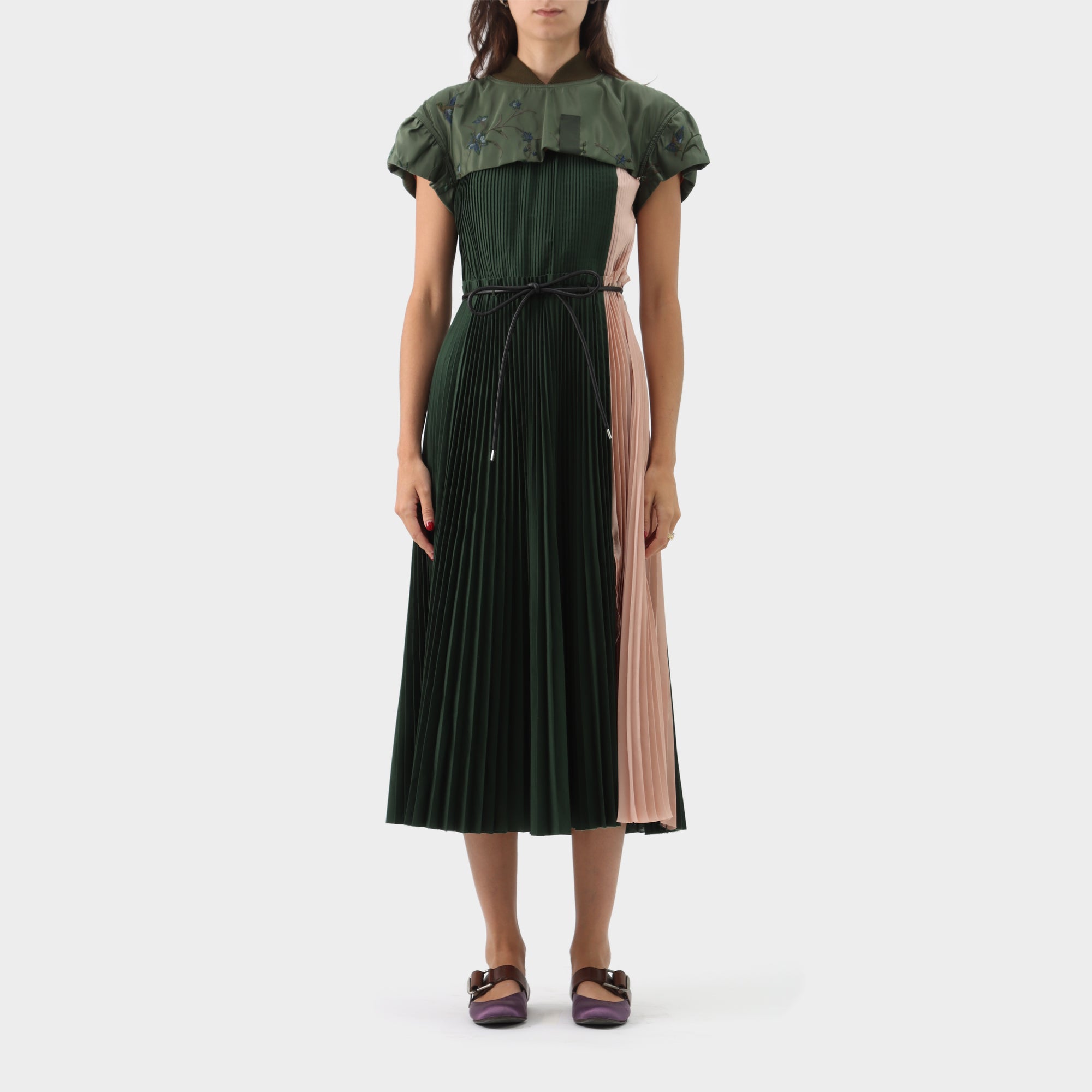 Sacai Hybrid Bolero Pleated Dress