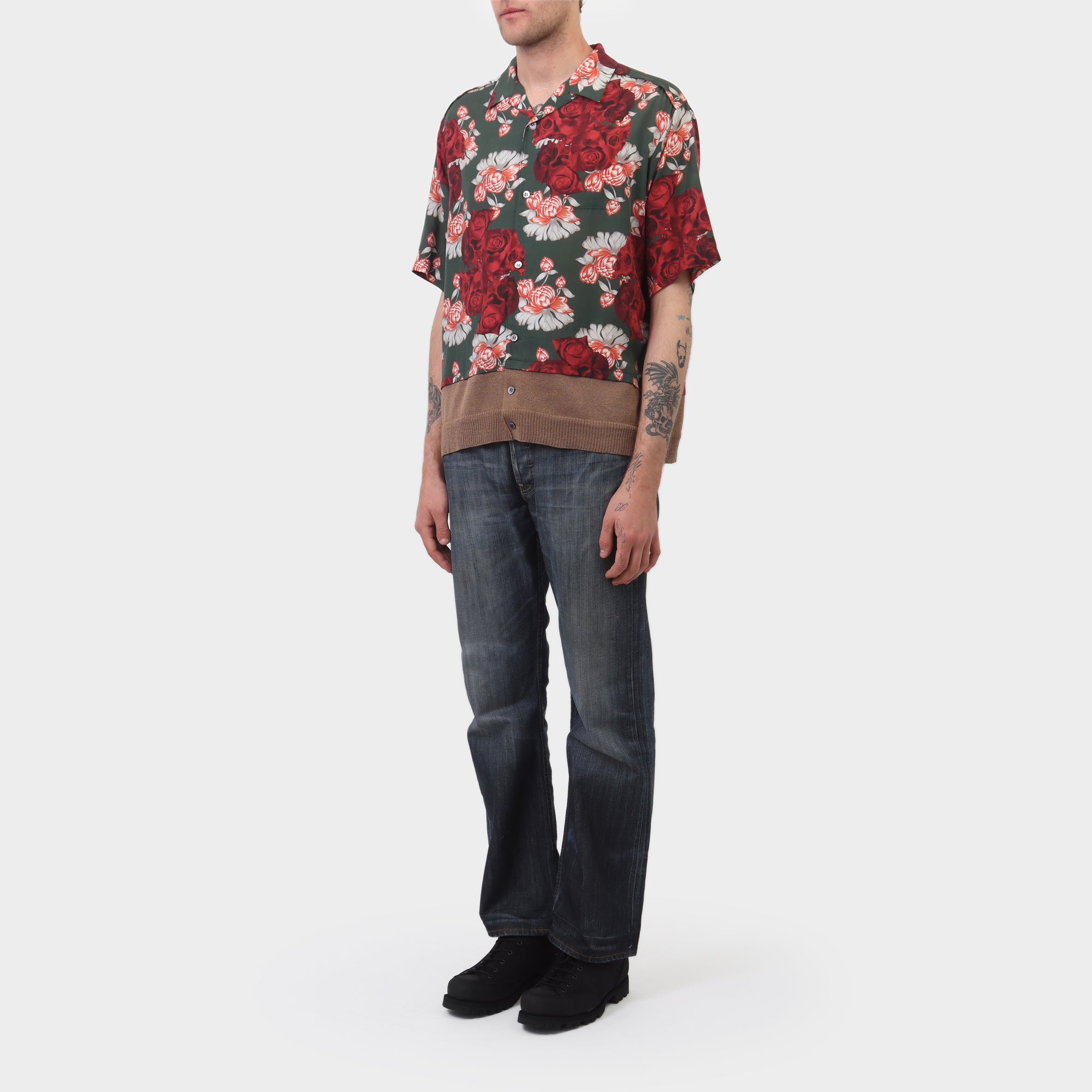 Undercover Floral Hybrid Button up Knit