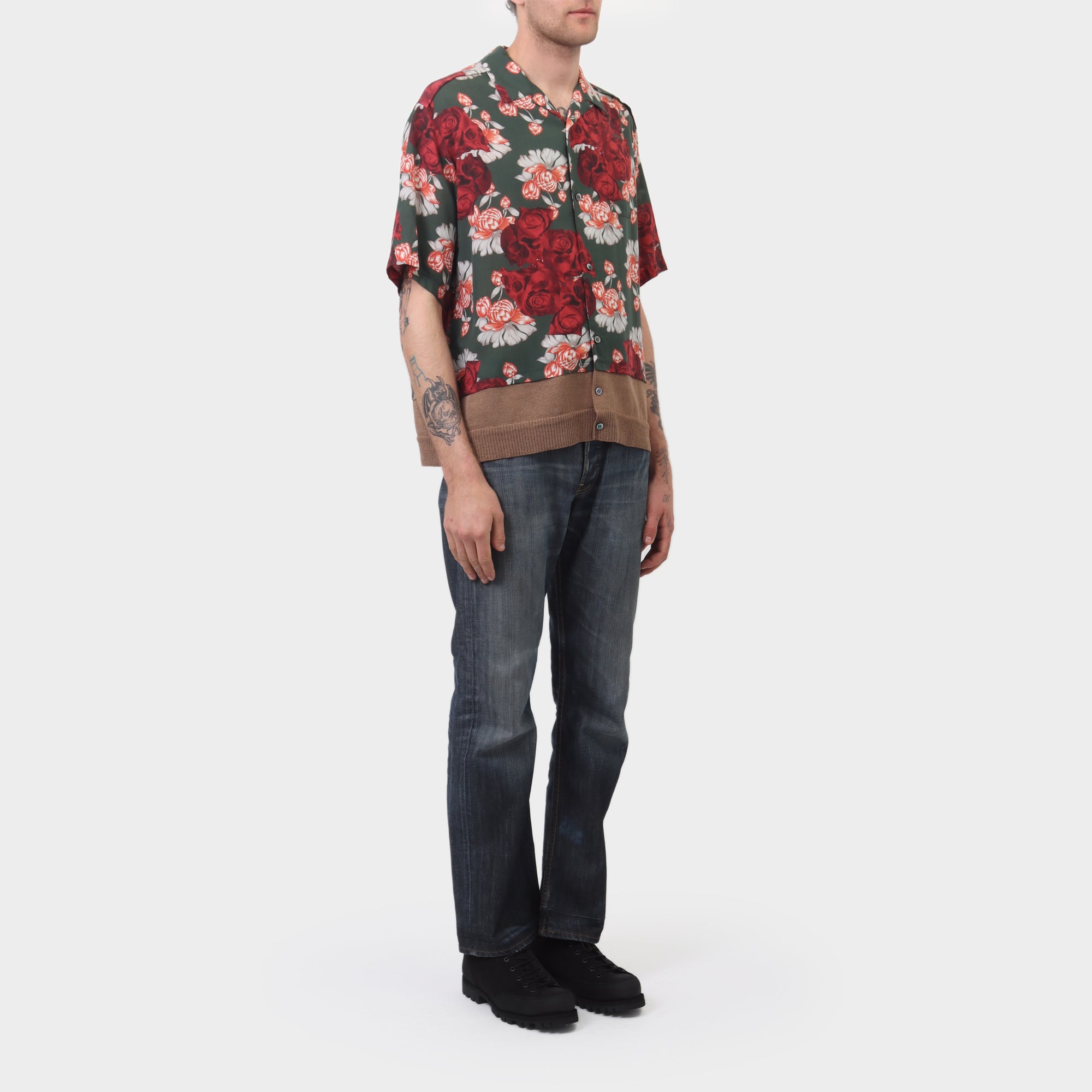 Undercover Floral Hybrid Button up Knit