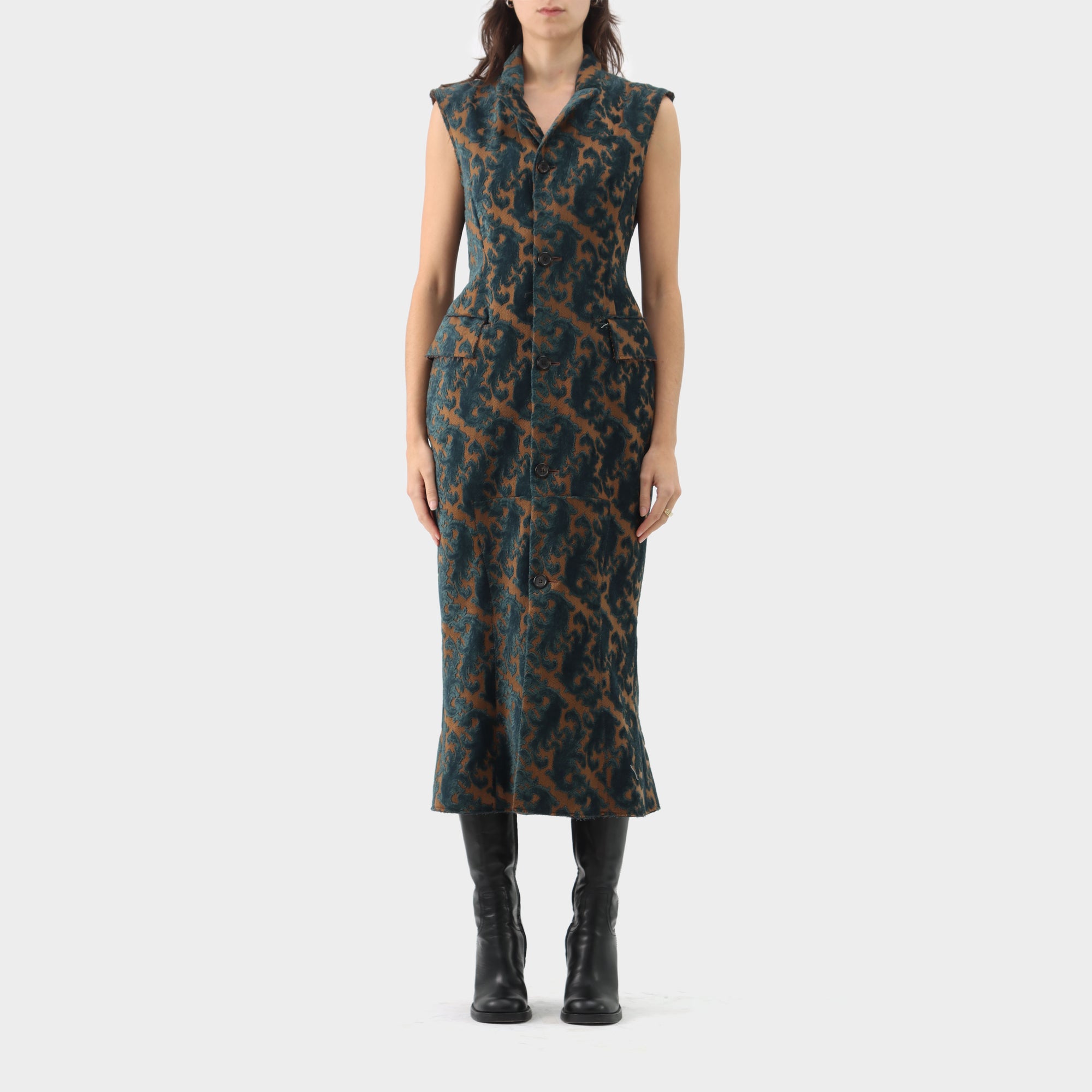 Undercover Velour Baroque Detachable Sleeves Coat