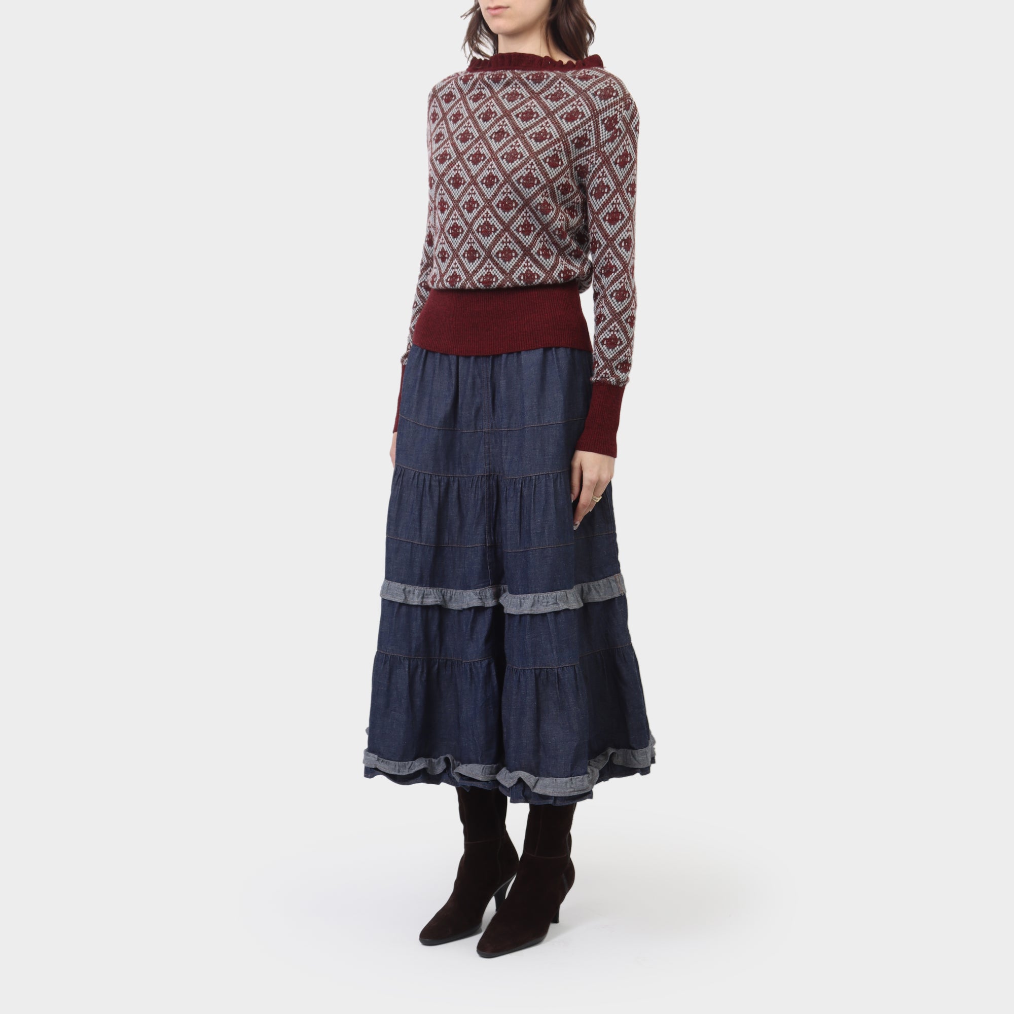 Vivienne Westwood Red Label Frilled Collar Orb Knit