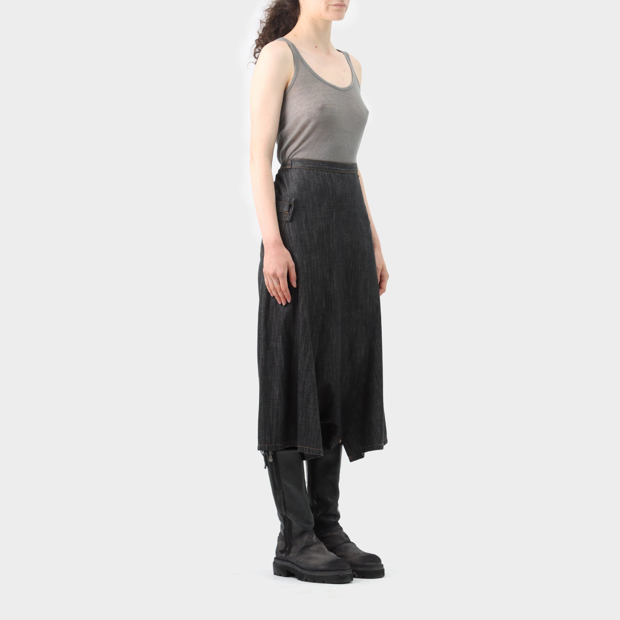 Y's Yohji Yamamoto Dark Wash Drop Crotch Pants