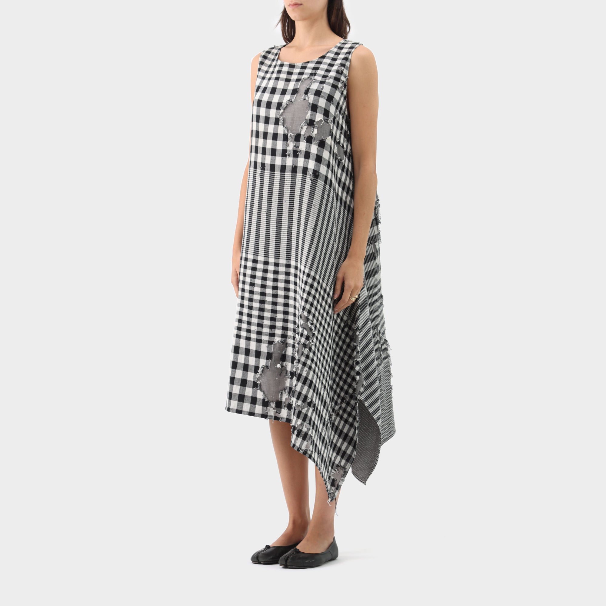 Y's Yohji Yamamoto Distressed Check Dress